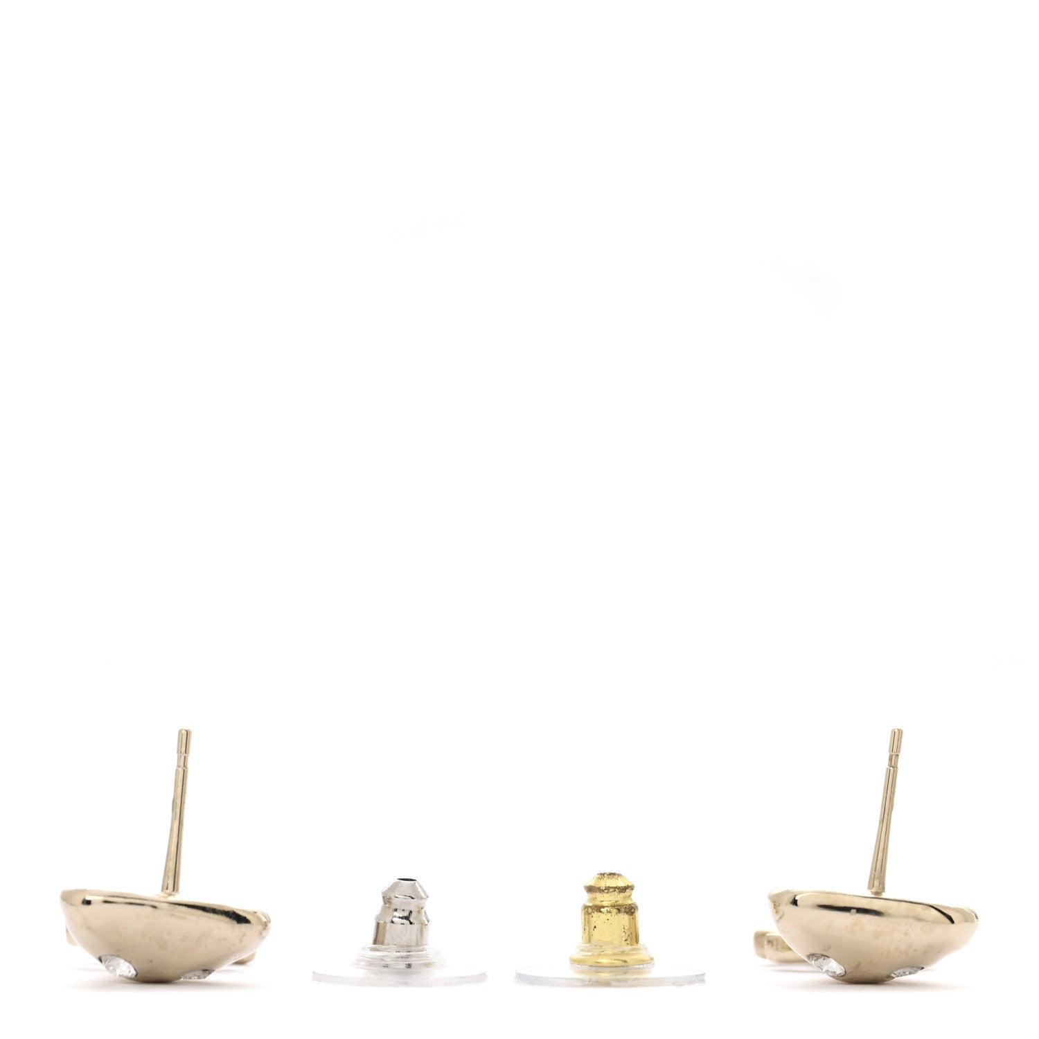 Crystal CC Drop Earrings Gold