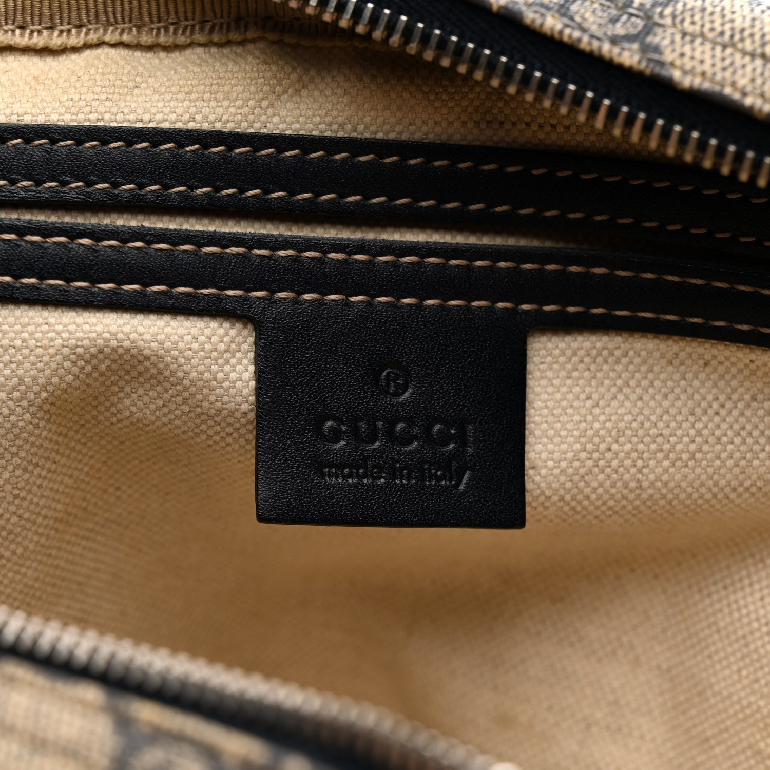 GG Plus Monogram Selleria Calfskin Medium Messenger Bag Beige Blue