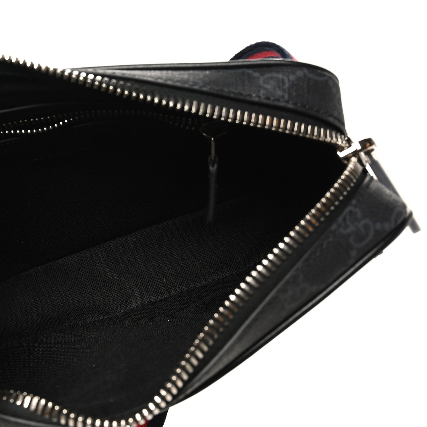 Soft GG Supreme Monogram Web Belt Bag Black Grey