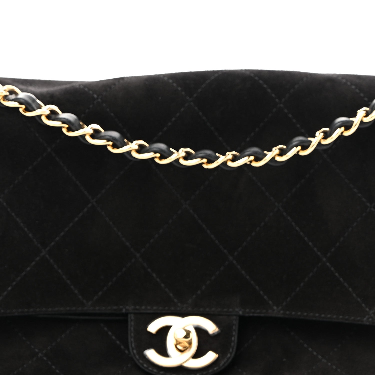 Suede Calfskin Small Souplissimo Maxi Flap Black