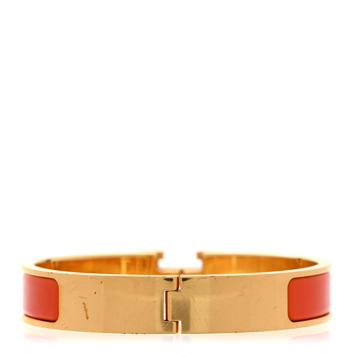 Enamel Narrow Clic Clac H Bracelet GM Orange