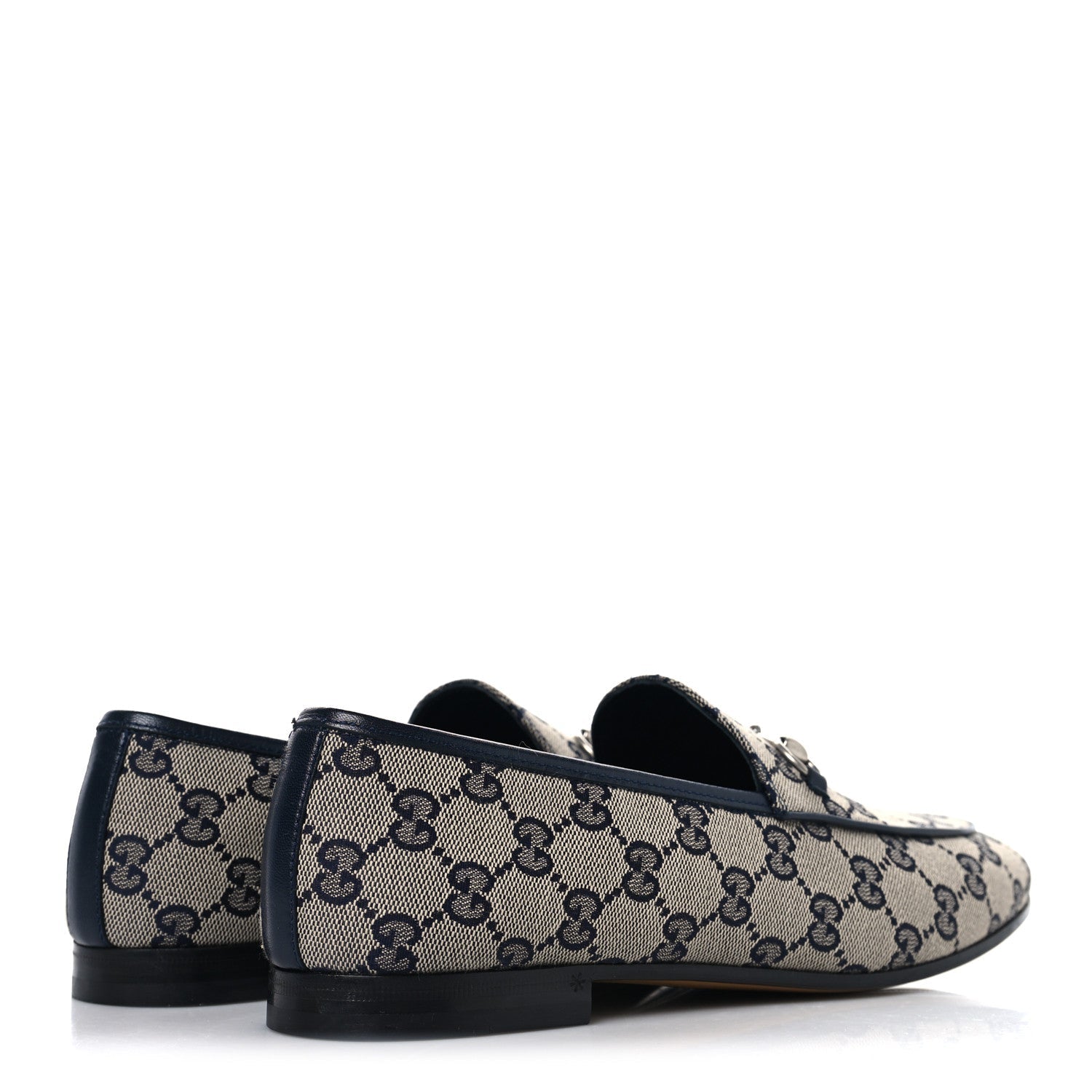 Monogram Malaga Kid Horsebit Womens Jordaan Loafers 40.5 Beige Blue