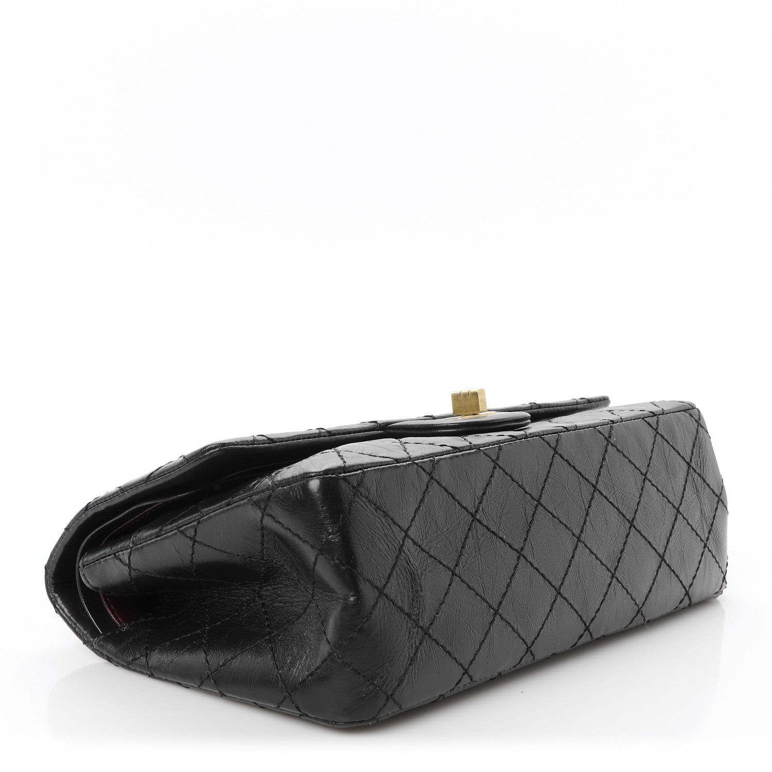 Aged Calfskin Quilted 2.55 Reissue 225 Flap Black