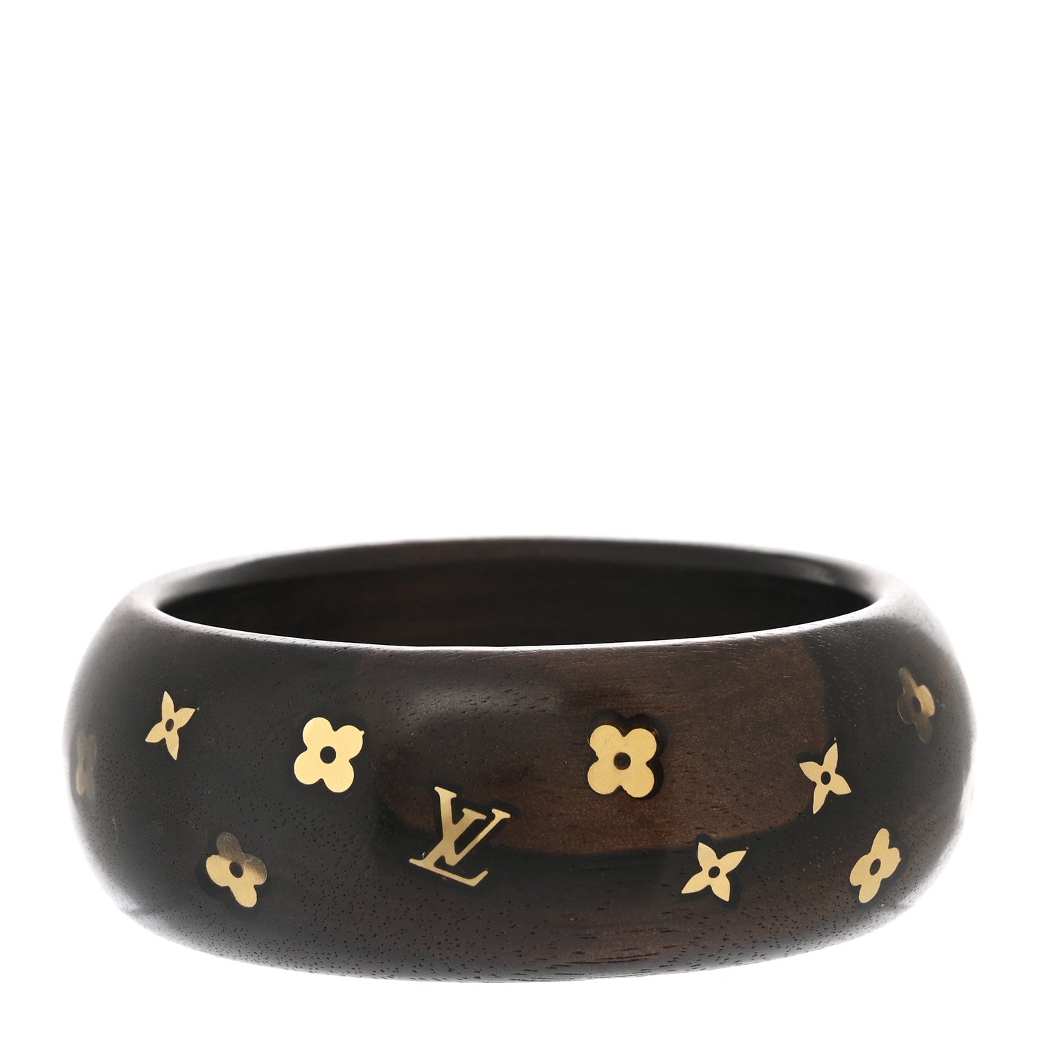 Tiger Wood Brass Wide Sylvania Bangle