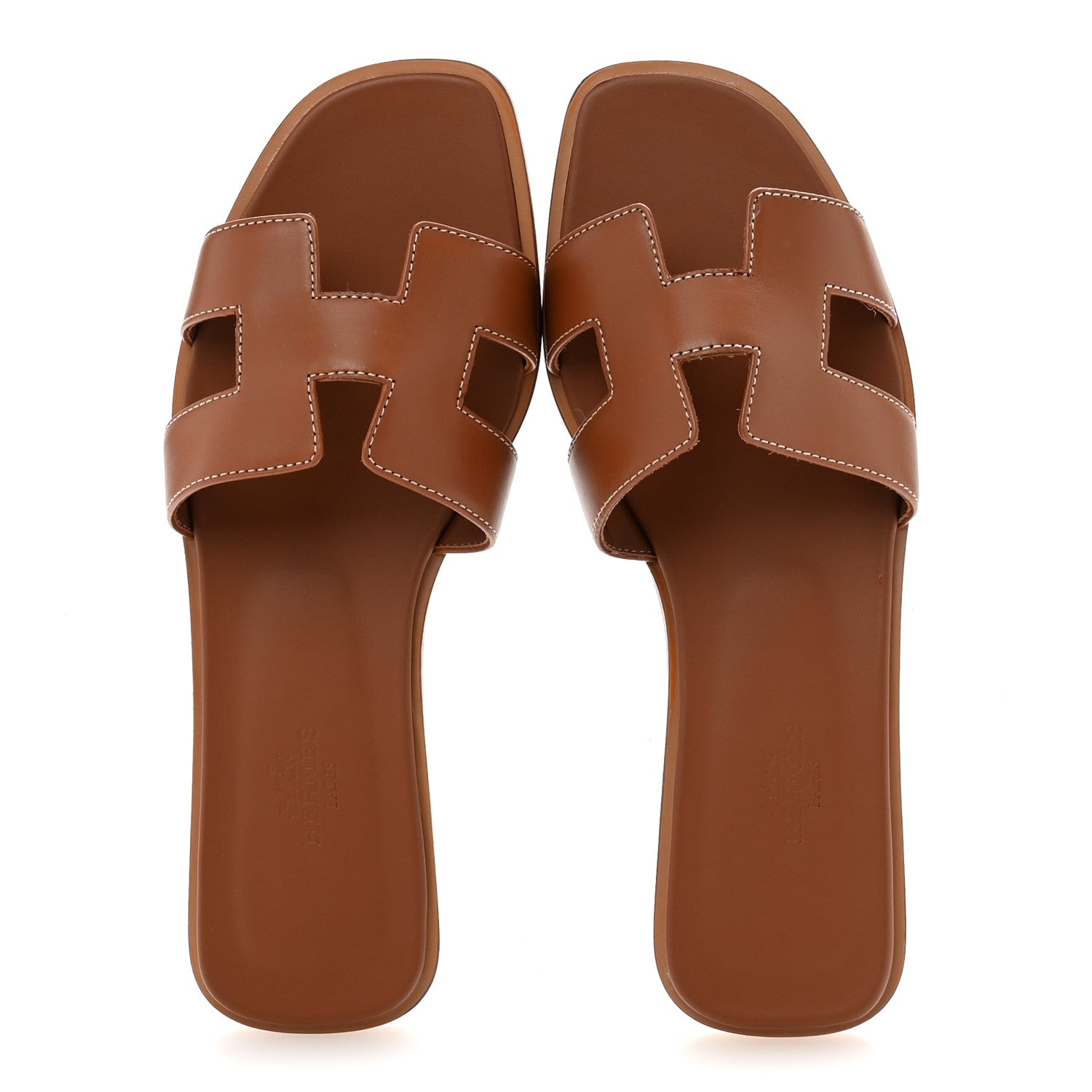Box Calfskin Oran Sandals 37 Gold