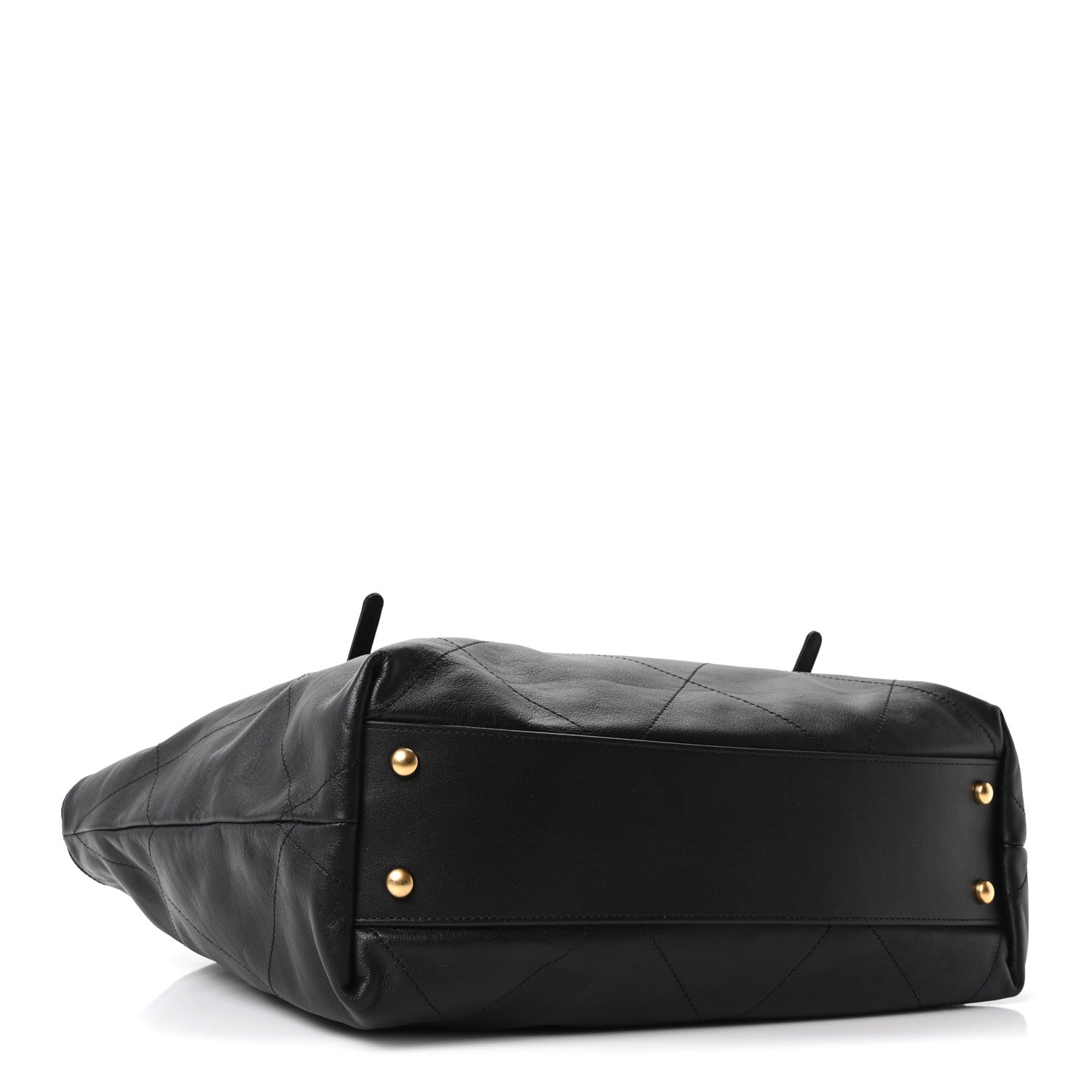 Calfskin Quilted Small Shopping Bag Black