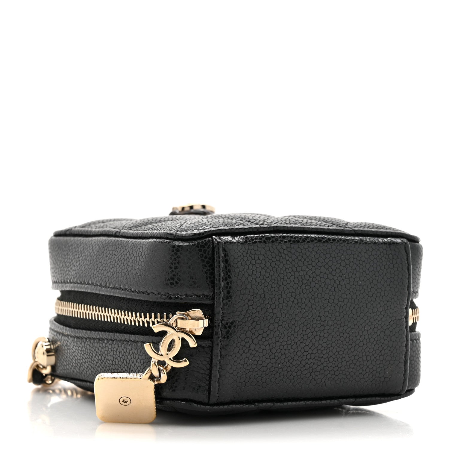 Caviar Quilted Clutch With Chain Black
