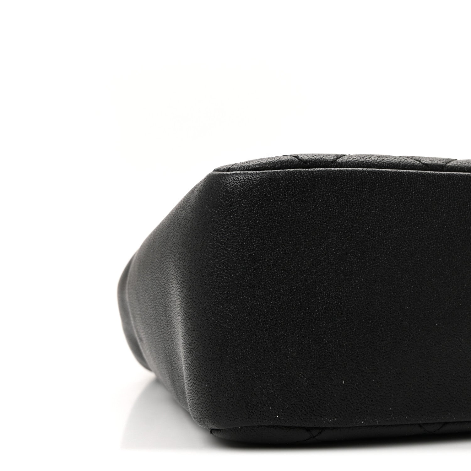 Calfskin Quilted Turn And Lock Flap Bag Black