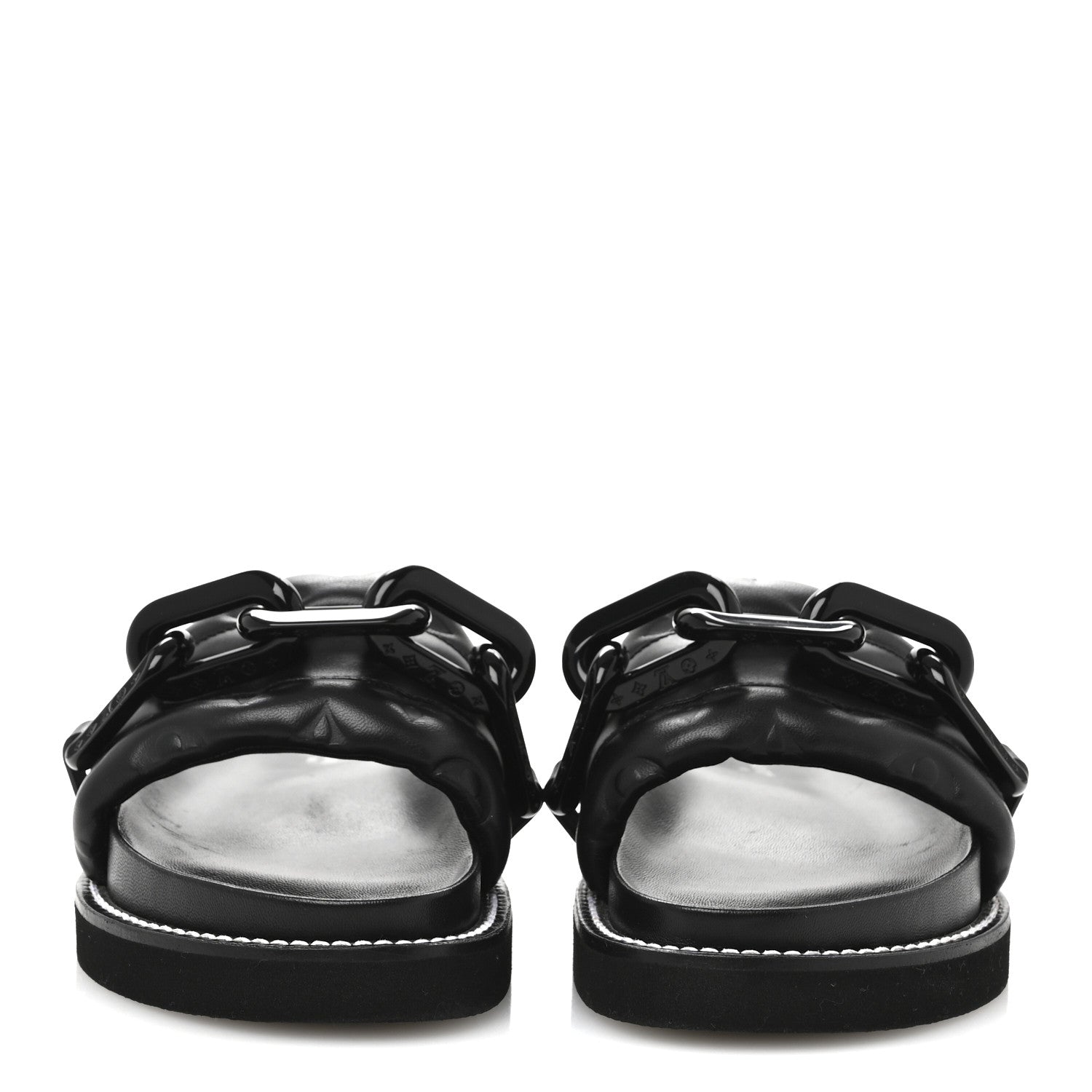 Calfskin Embossed Monogram Sunset Flat Comfort Mule 37 Black