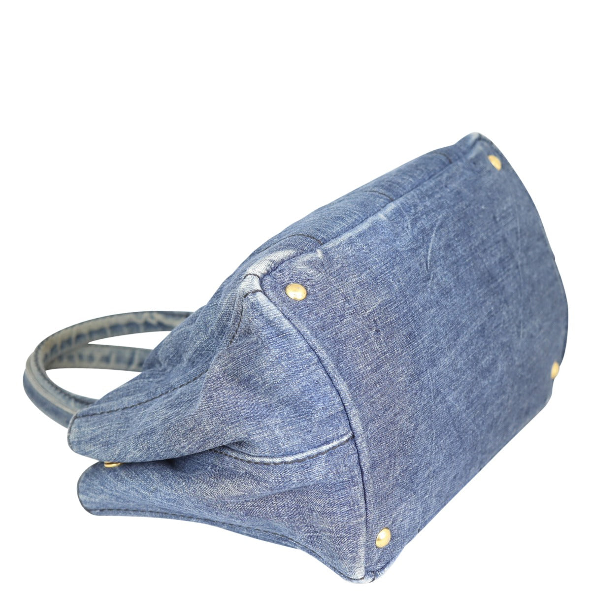 Prada Canapa Logo Tote Medium Denim