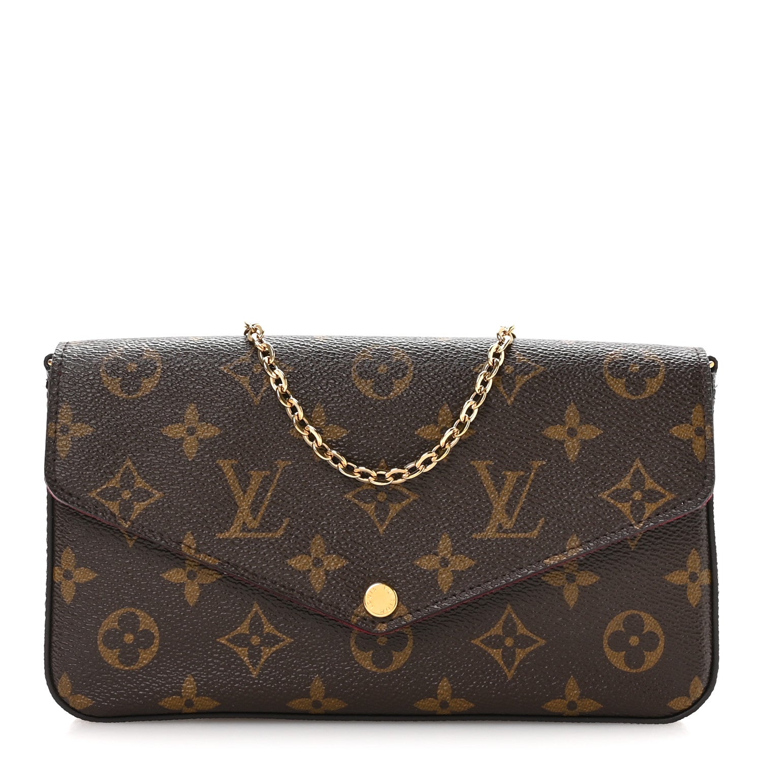 Monogram Pochette Felicie Chain Wallet Fuchsia
