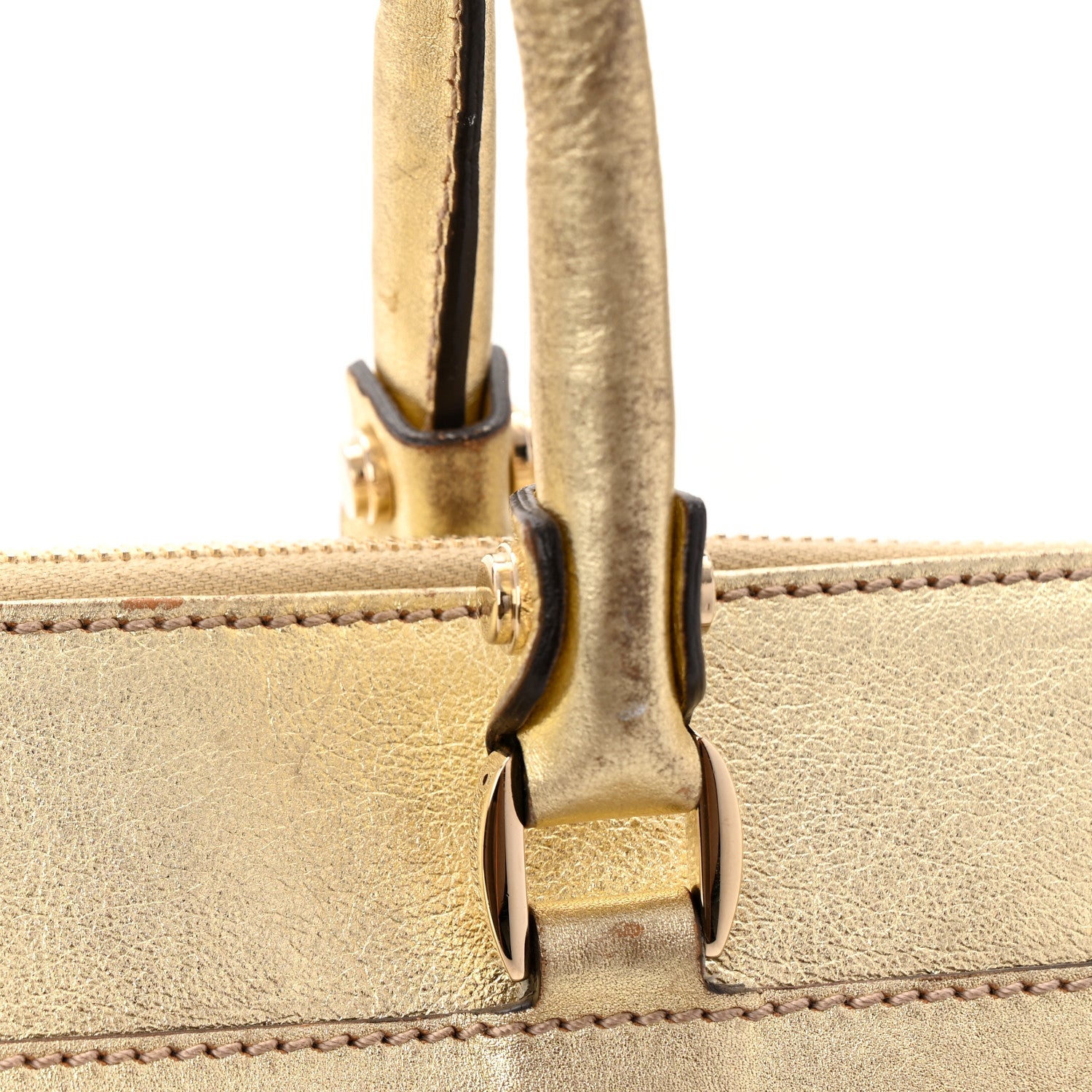 Monogram D Gold Large Tote Metallic Gold