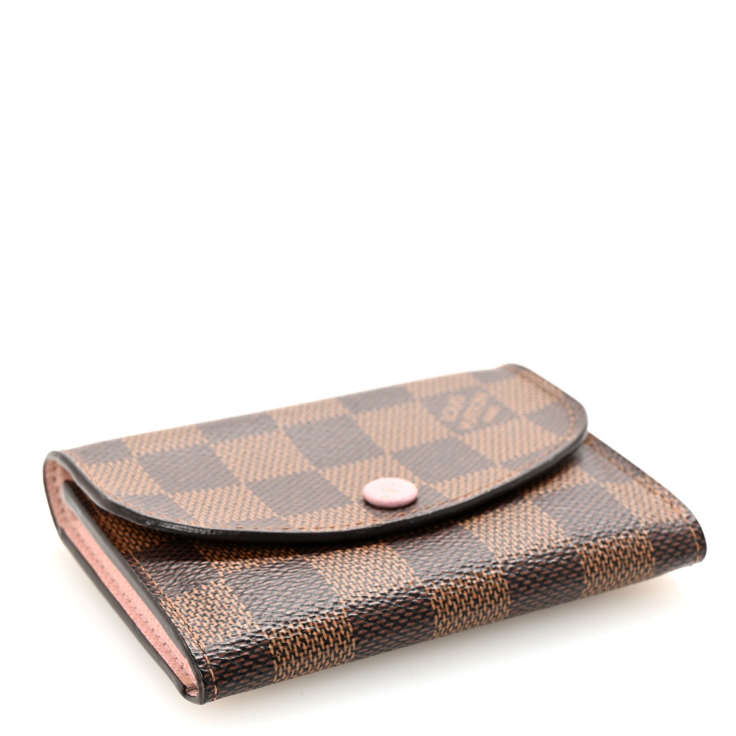 Damier Ebene Rosalie Coin Purse Rose Ballerine