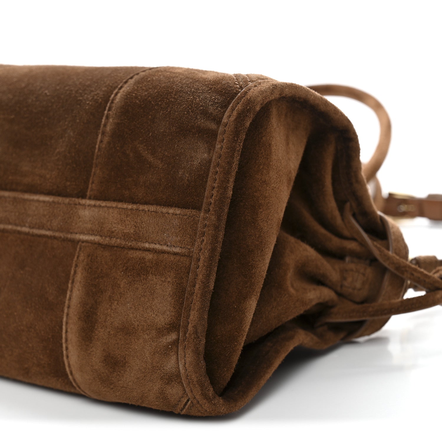 Suede Triangle Medium Bonnie Shoulder Bag Cacao
