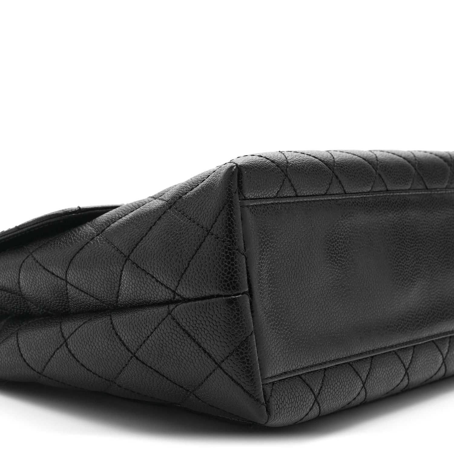 Caviar Quilted Jumbo Kelly Flap Black