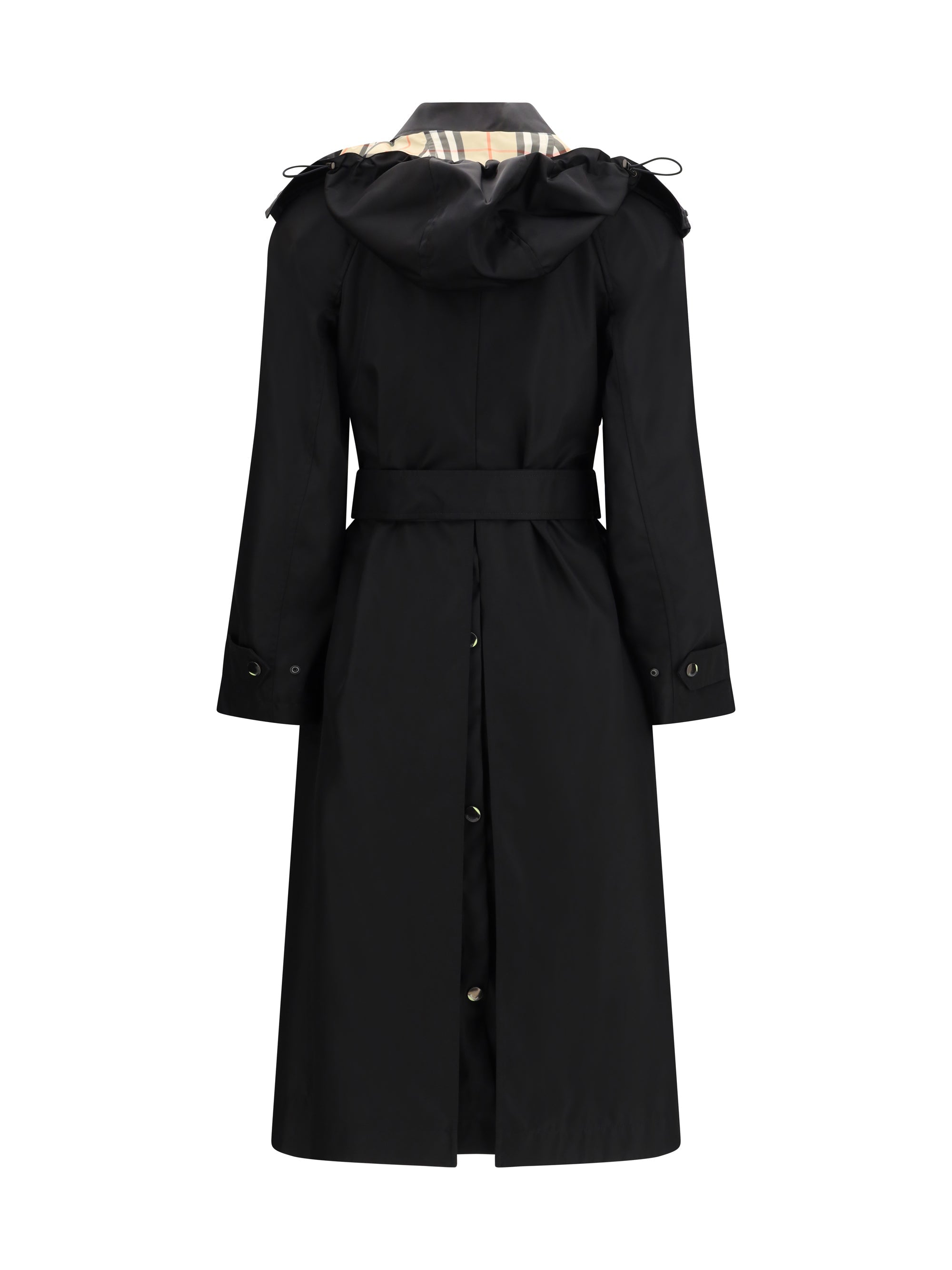 long nylon car coat with hood