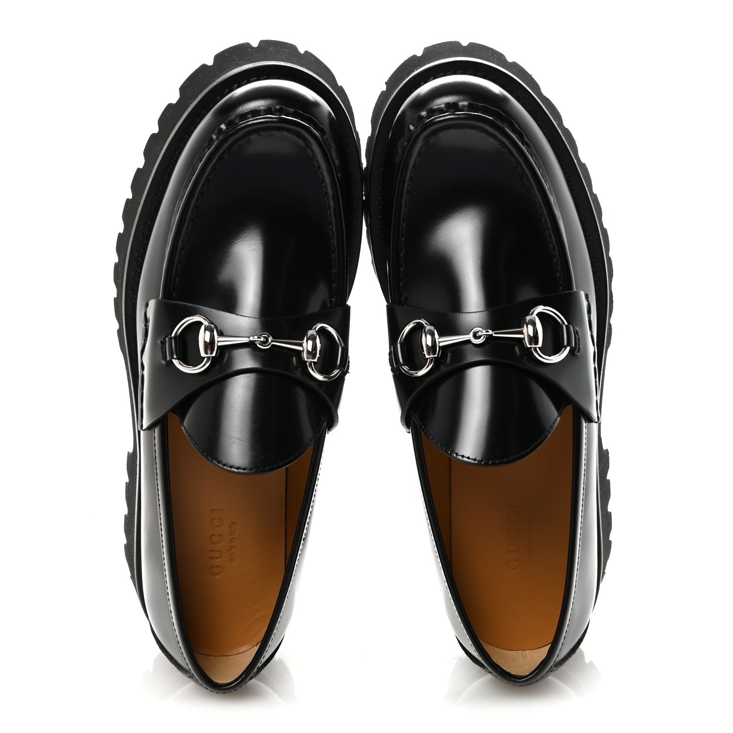 Cordovan Lux Womens Horsebit 45mm Platform Loafers 37 Black