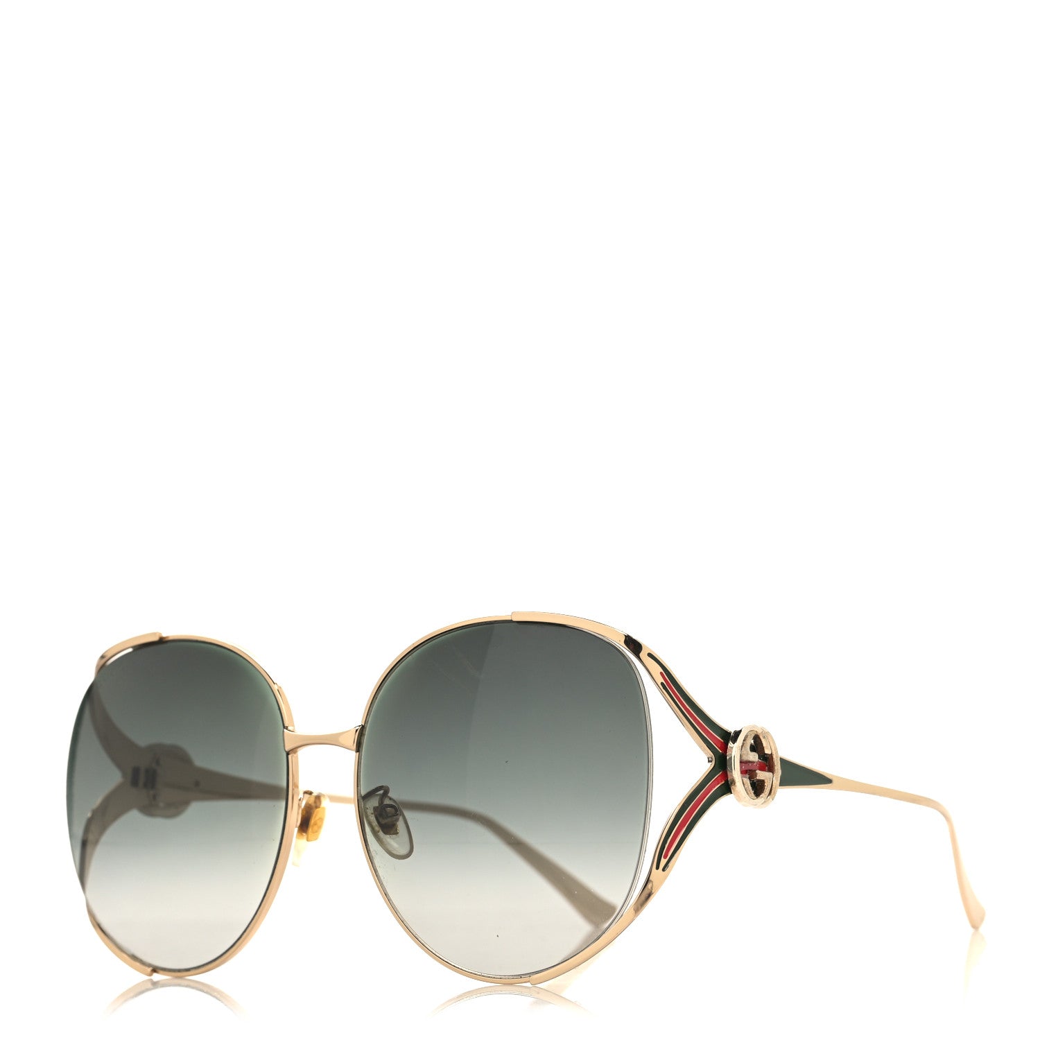 Metal Oversized Round Frame GG0225S Sunglasses Gold
