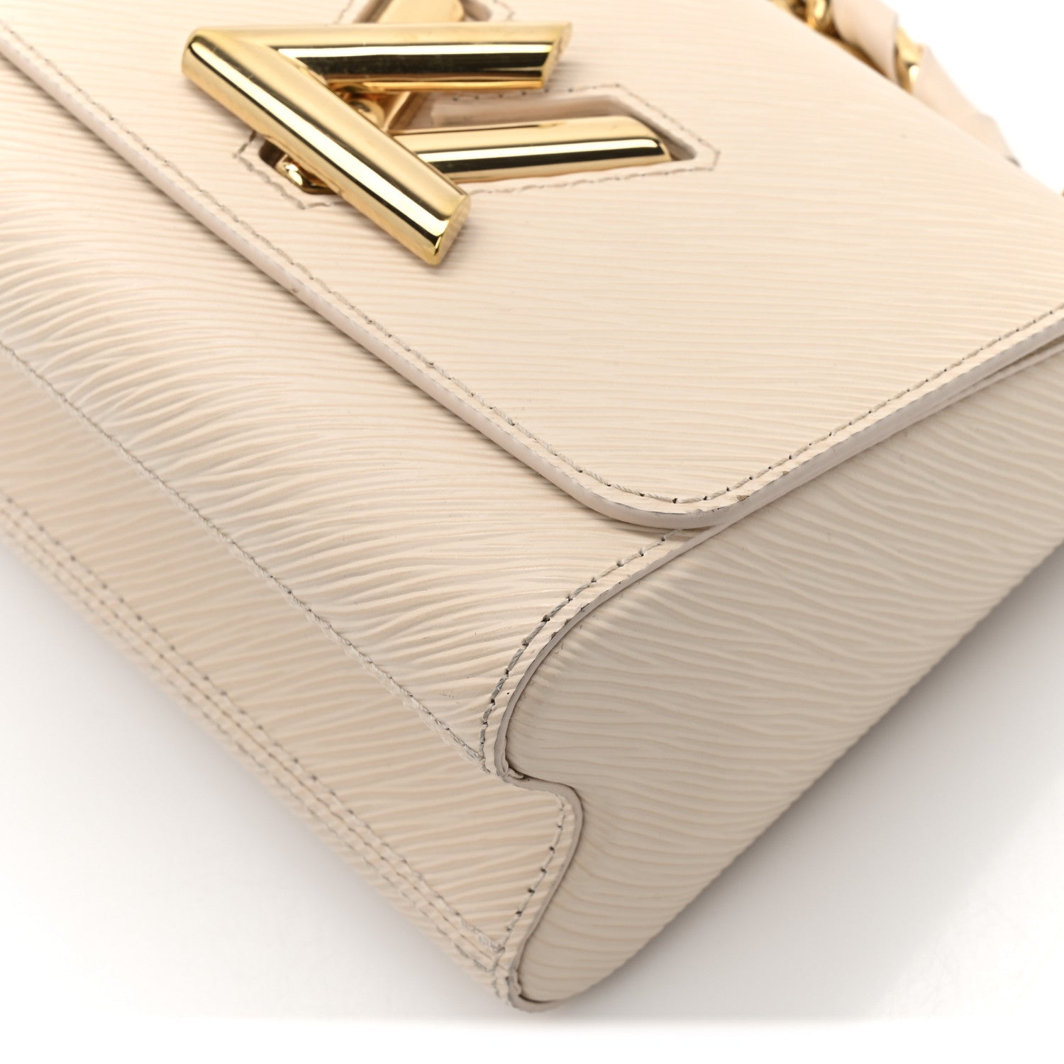 Epi Twist Braided Chain Shoulder Bag PM Quartz White