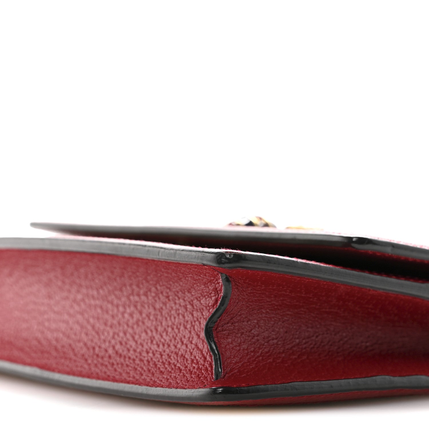 GG Supreme Monogram Web Queen Margaret Chain Wallet Red