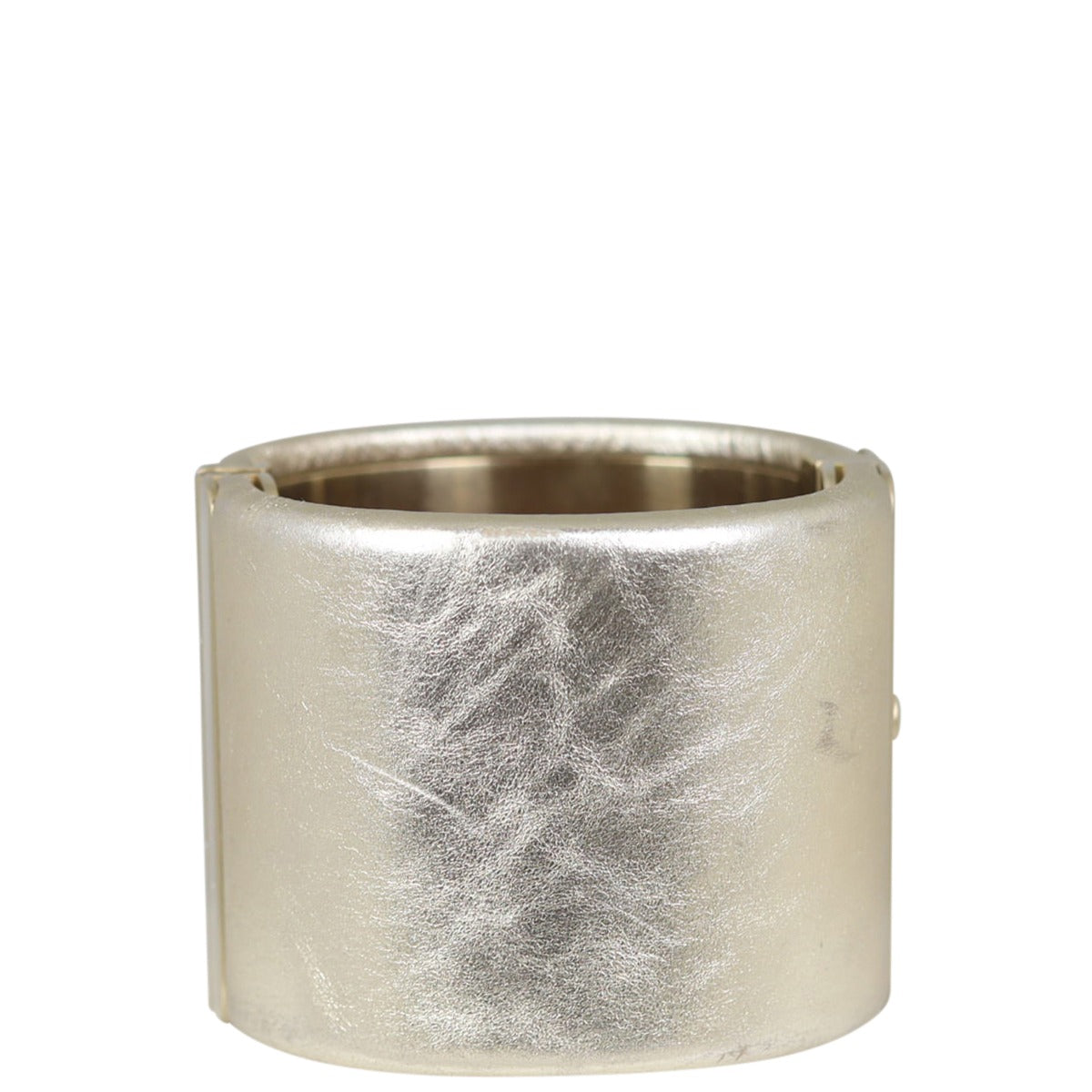 Chanel CC Wide Metallic Leather Cuff