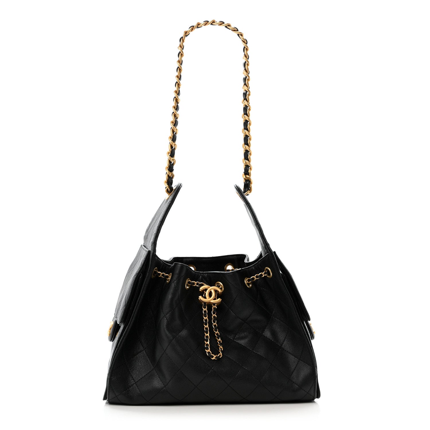 Caviar Quilted Small Chanel 25 Handbag Black