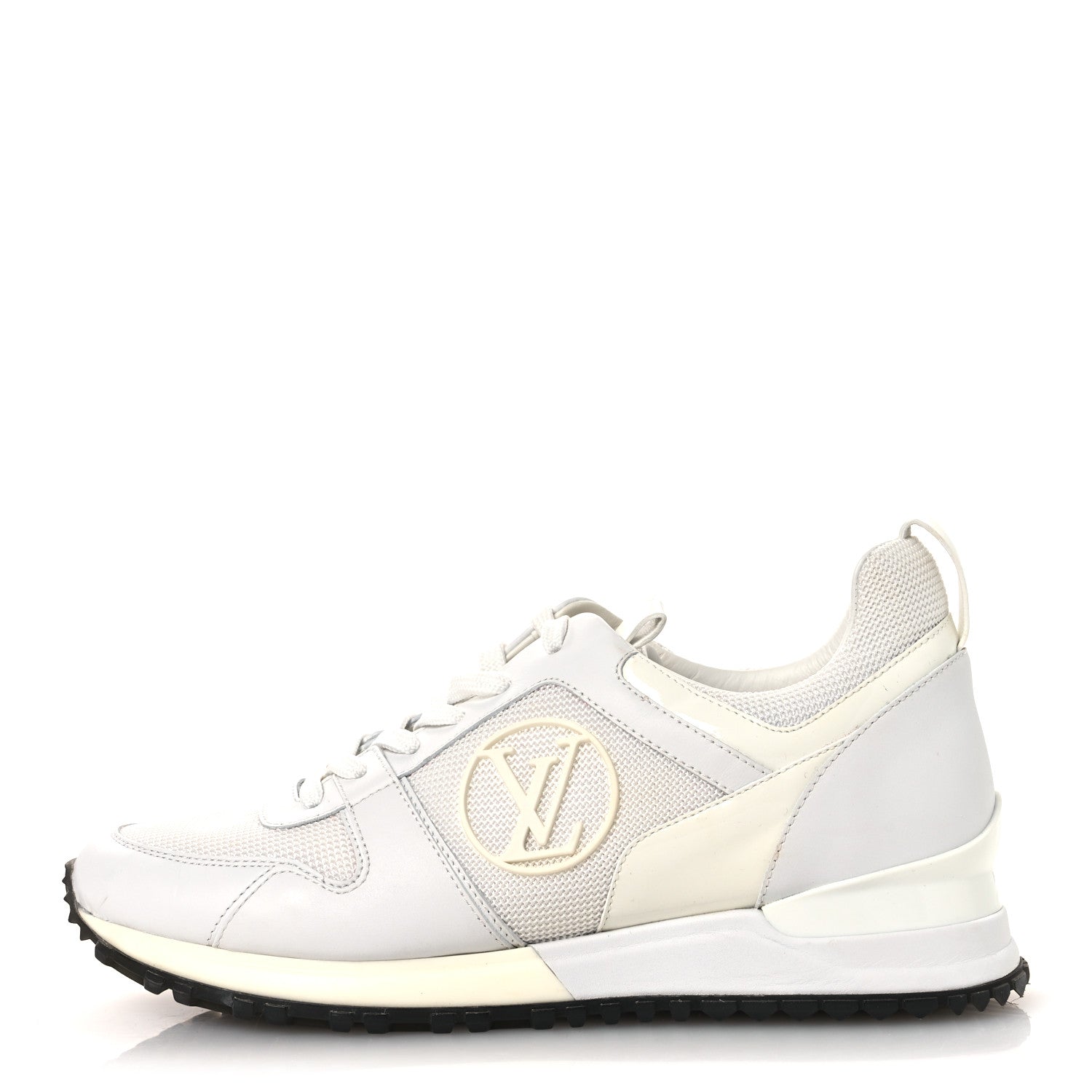Calfskin Mesh Run Away Sneakers 37.5 White