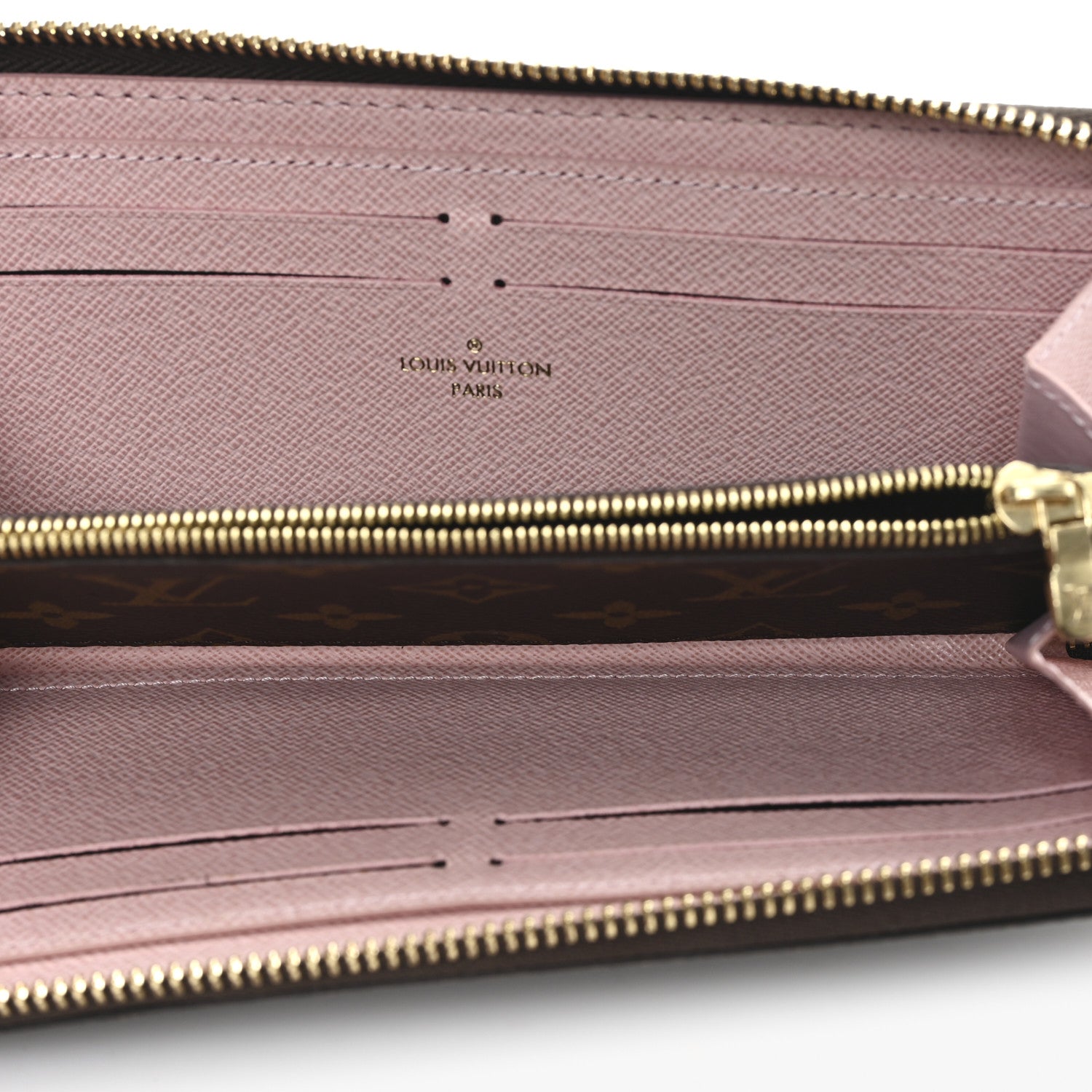 Monogram Clemence Wallet Rose Ballerine