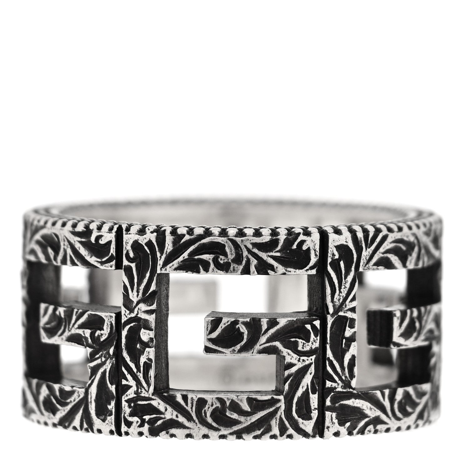 Sterling Silver Wide Square G Band Ring 54 6.75