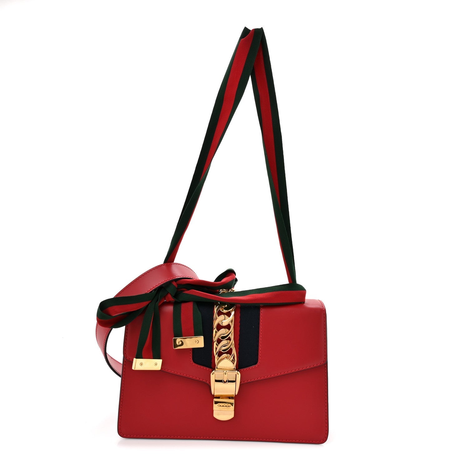 Calfskin Small Sylvie Shoulder Bag Hibiscus Red
