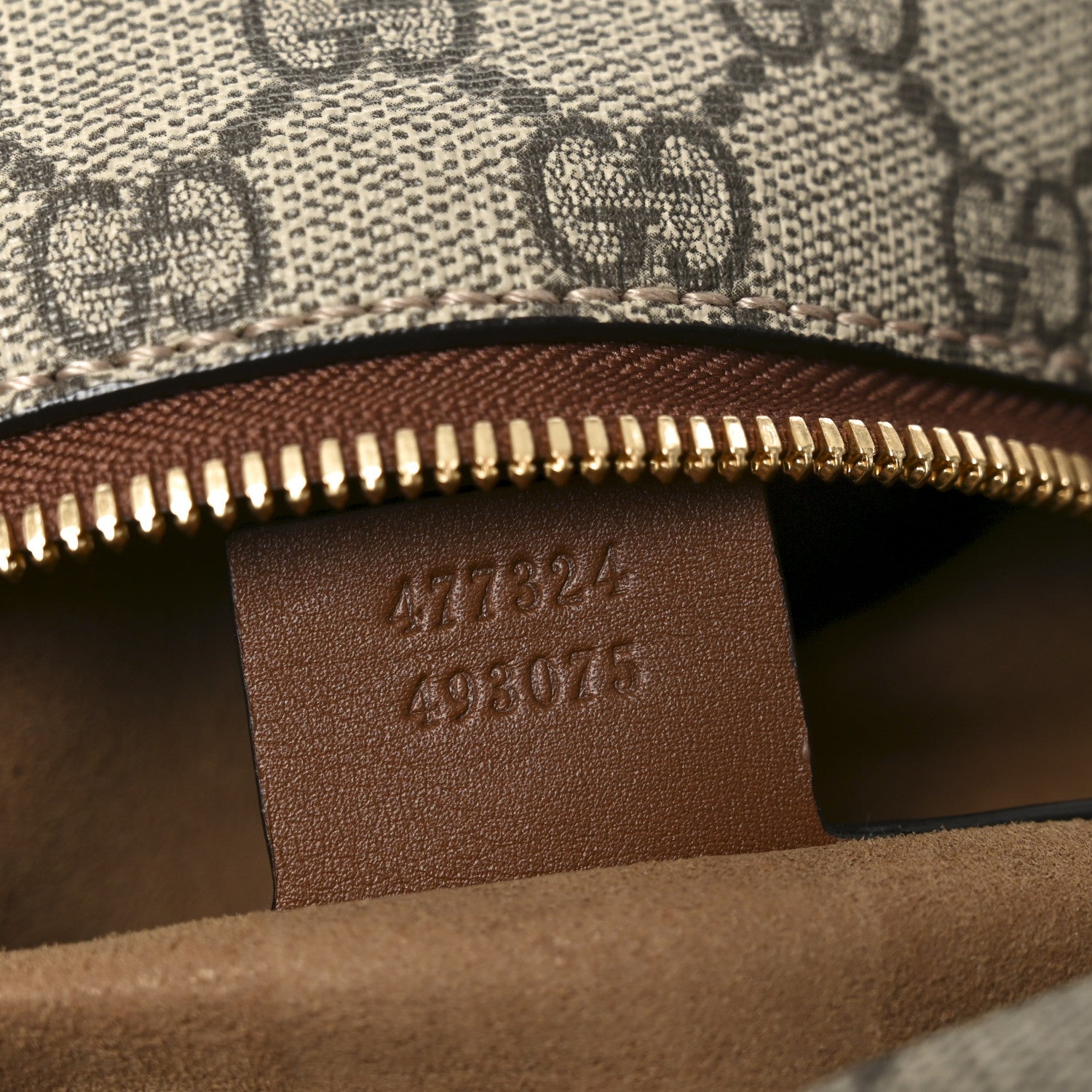 GG Supreme Monogram Large Linea A Hobo Light Brown