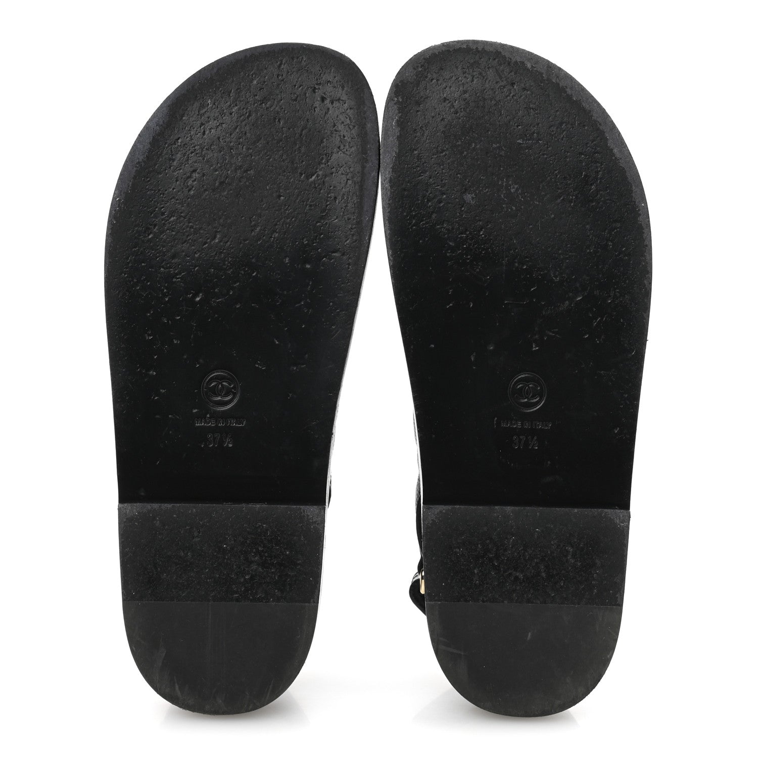Grained Calfskin Velcro Dad Sandals 37.5 Black