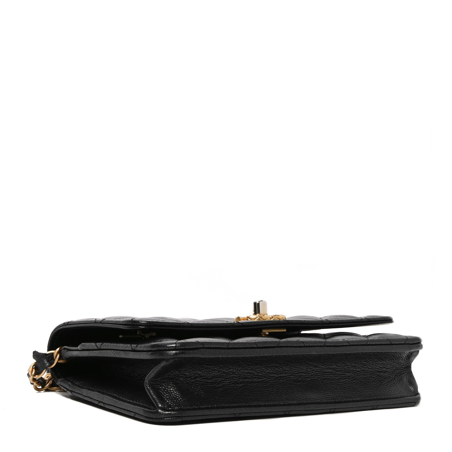 Pearly Caviar Quilted Fit For You Wallet On Chain WOC Navy