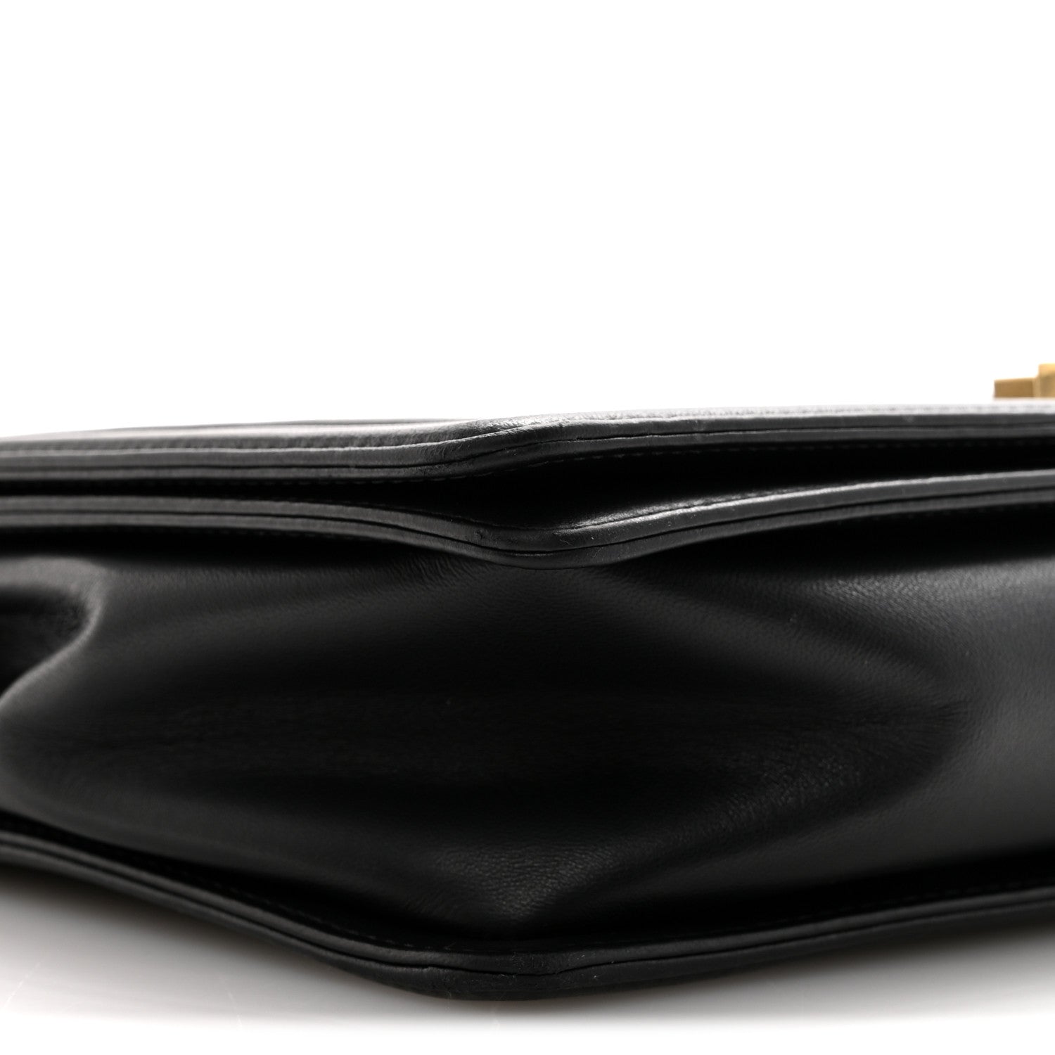 Lambskin Quilted Large Boy Flap Black