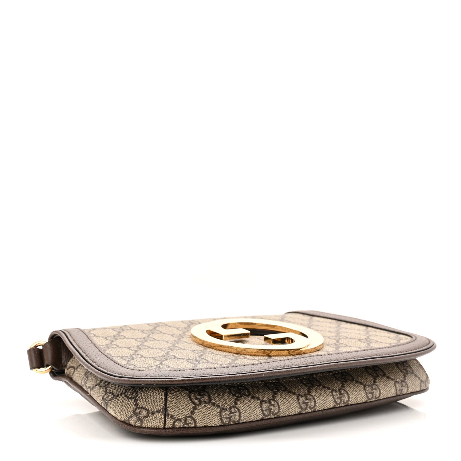 GG Supreme Monogram Textured Dollar Calfskin Blondie Chain Shoulder Flap Bag Beige Ebony New Acero