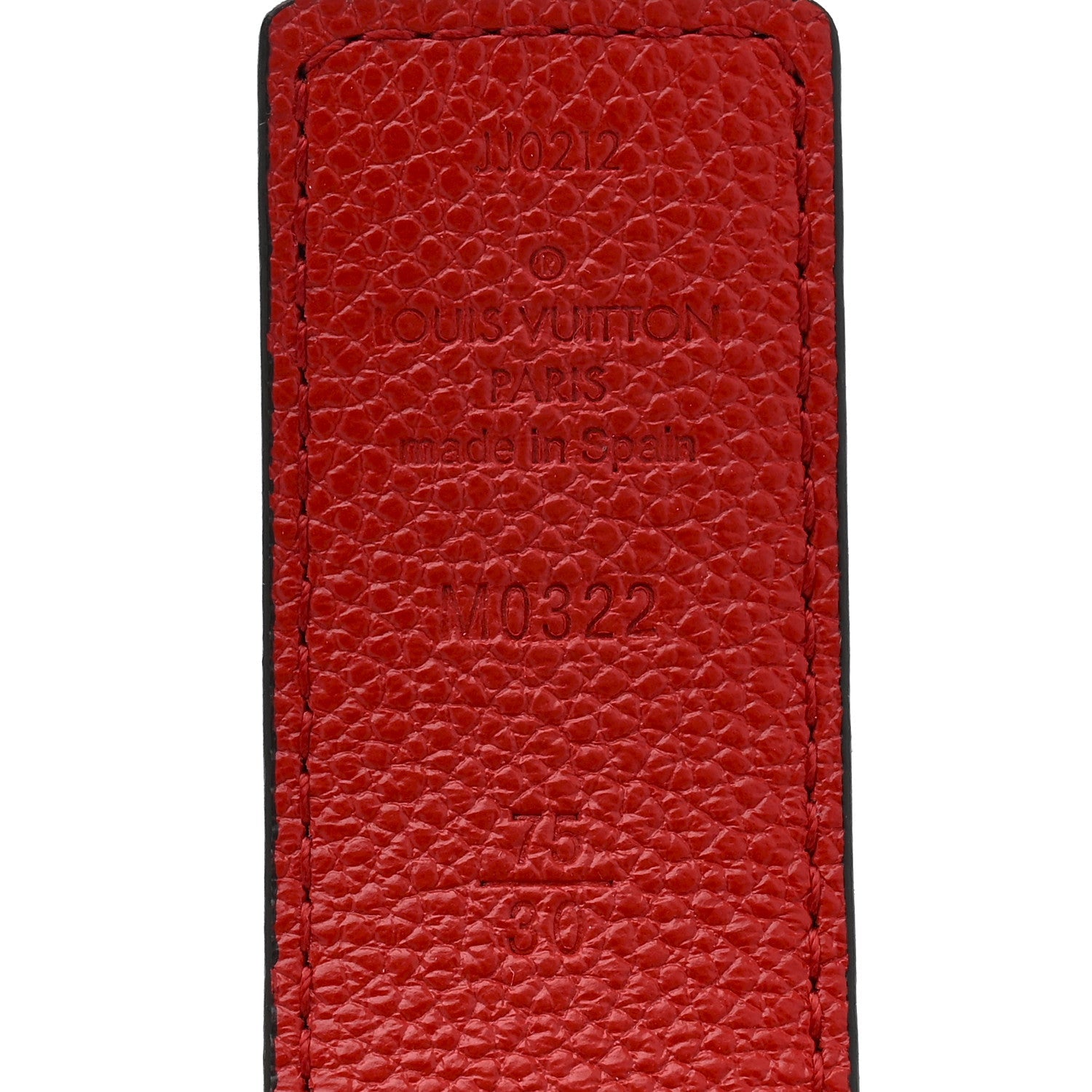 Monogram Calfskin LV Initiales Reversible Belt 75 30 Red