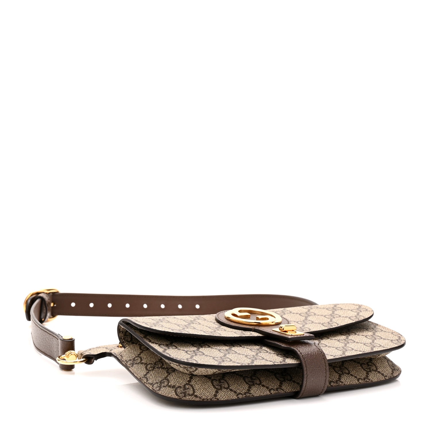 GG Supreme Monogram Textured Dollar Calfskin Blondie Belt Bag Beige Ebony New Acero
