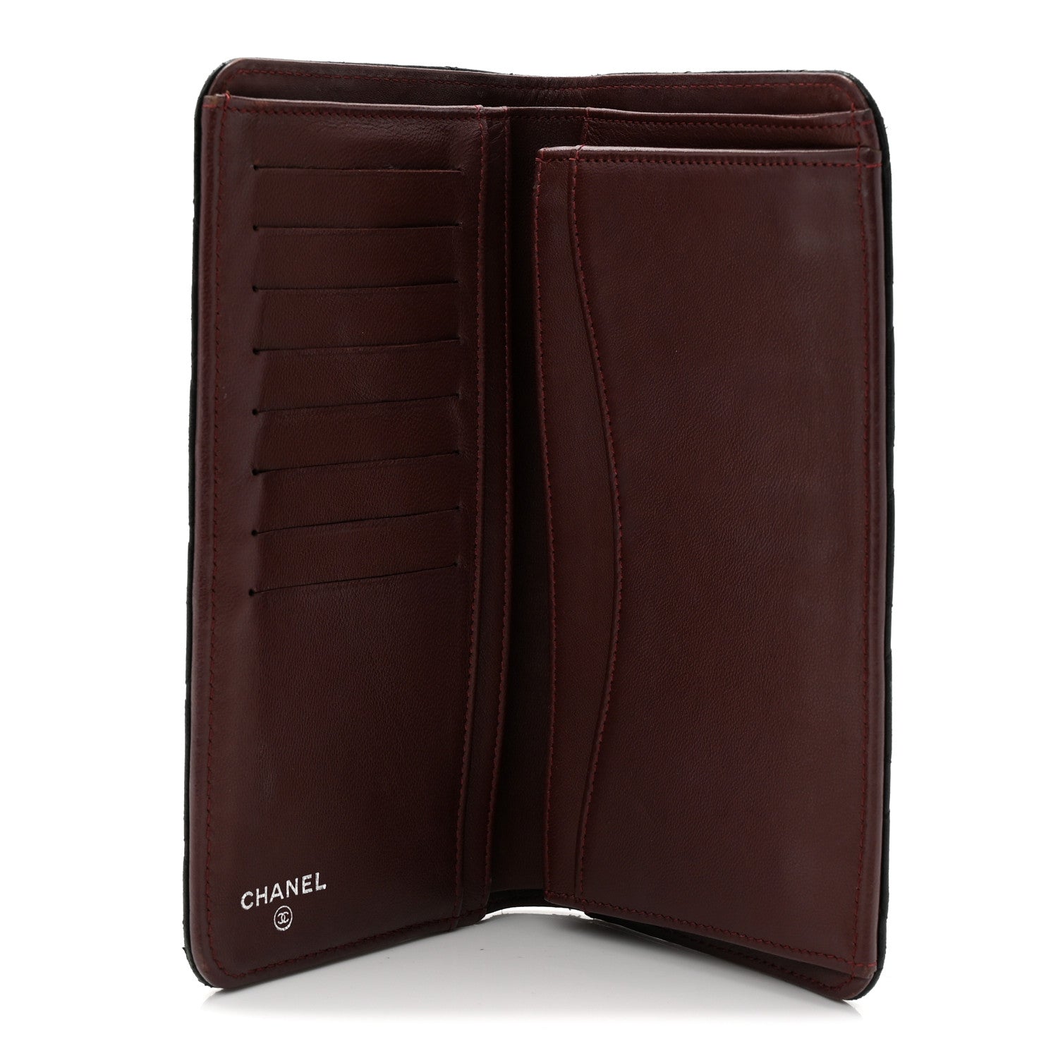 Lambskin Quilted Yen Wallet Black