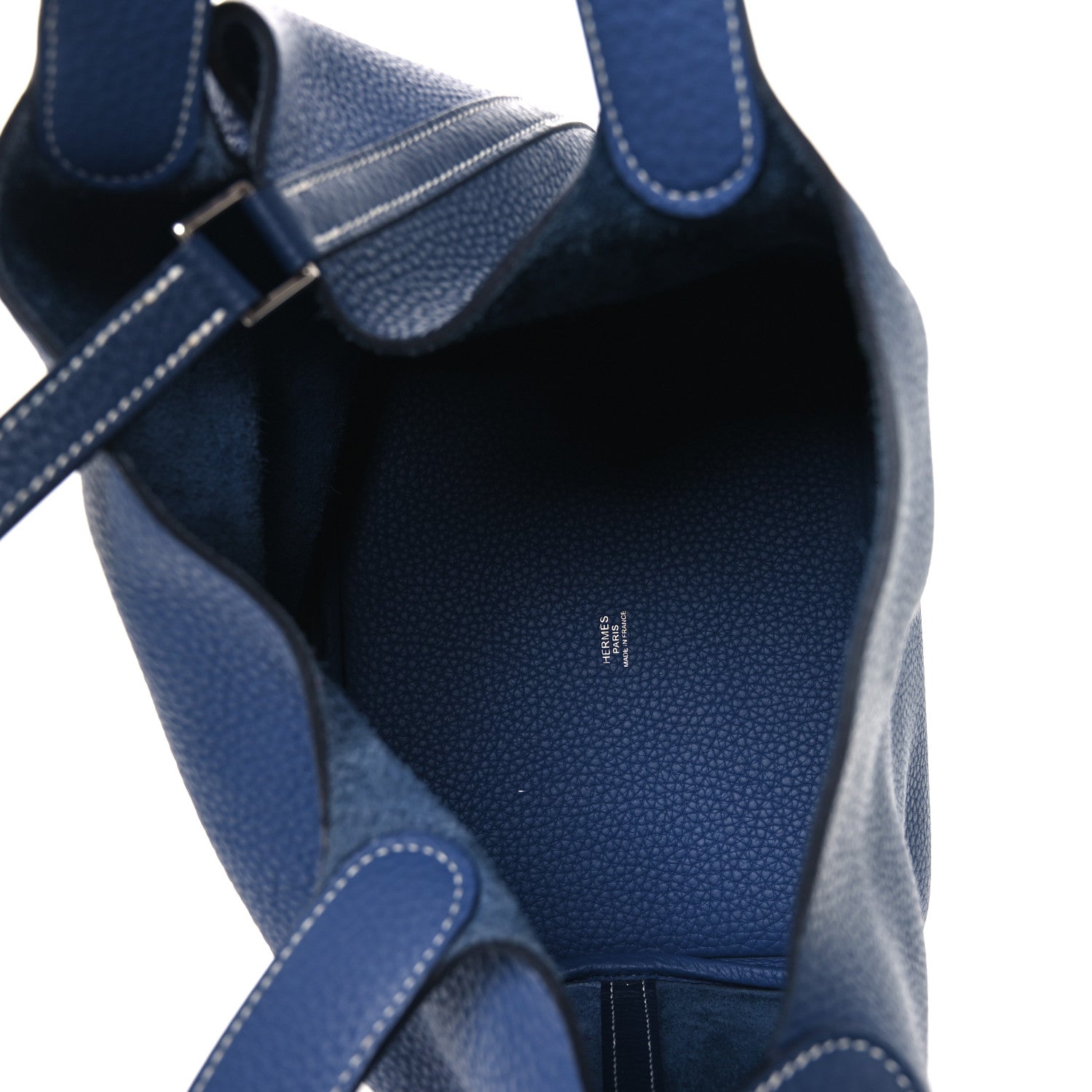Taurillon Clemence Casaque Picotin Lock 22 MM Bleu Saphir Bleu Brighton