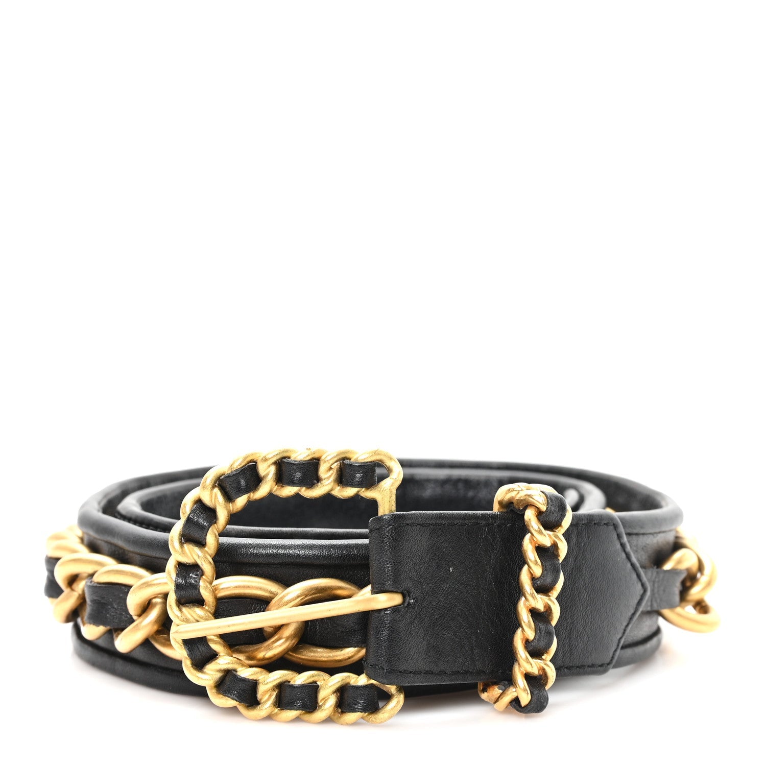 Lambskin Chain Belt 85 34 Black Gold