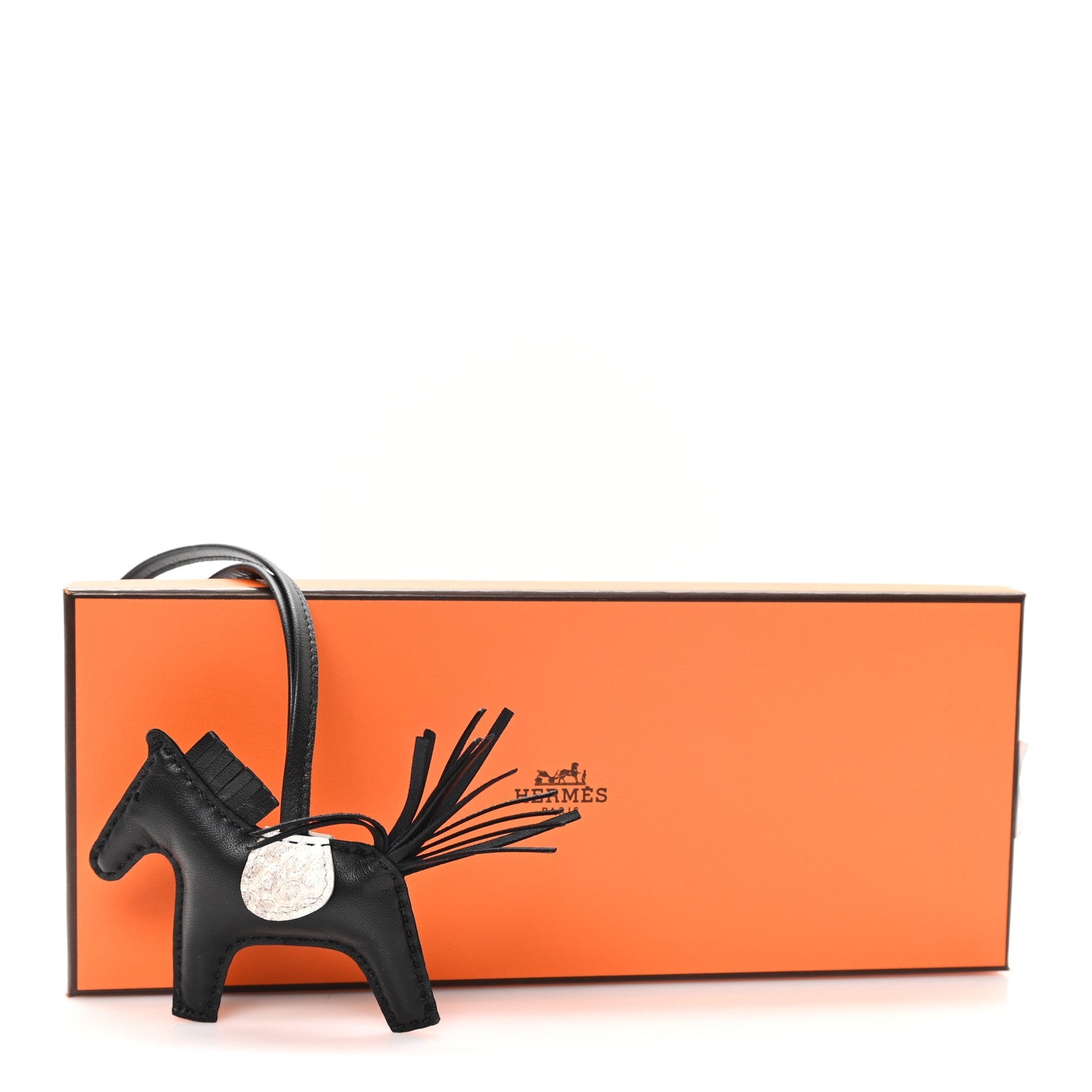Milo Lambskin Matte Niloticus Crocodile Himalaya Touch Grigri Rodeo Horse Bag Charm PM Black White