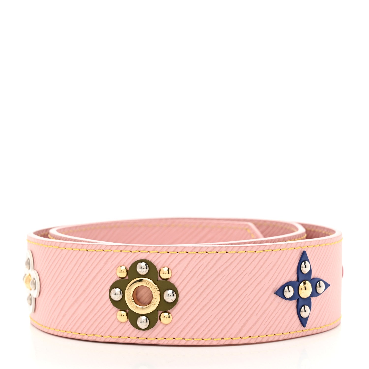 Epi Mechanical Flowers Bandouliere Shoulder Strap Rose Ballerine