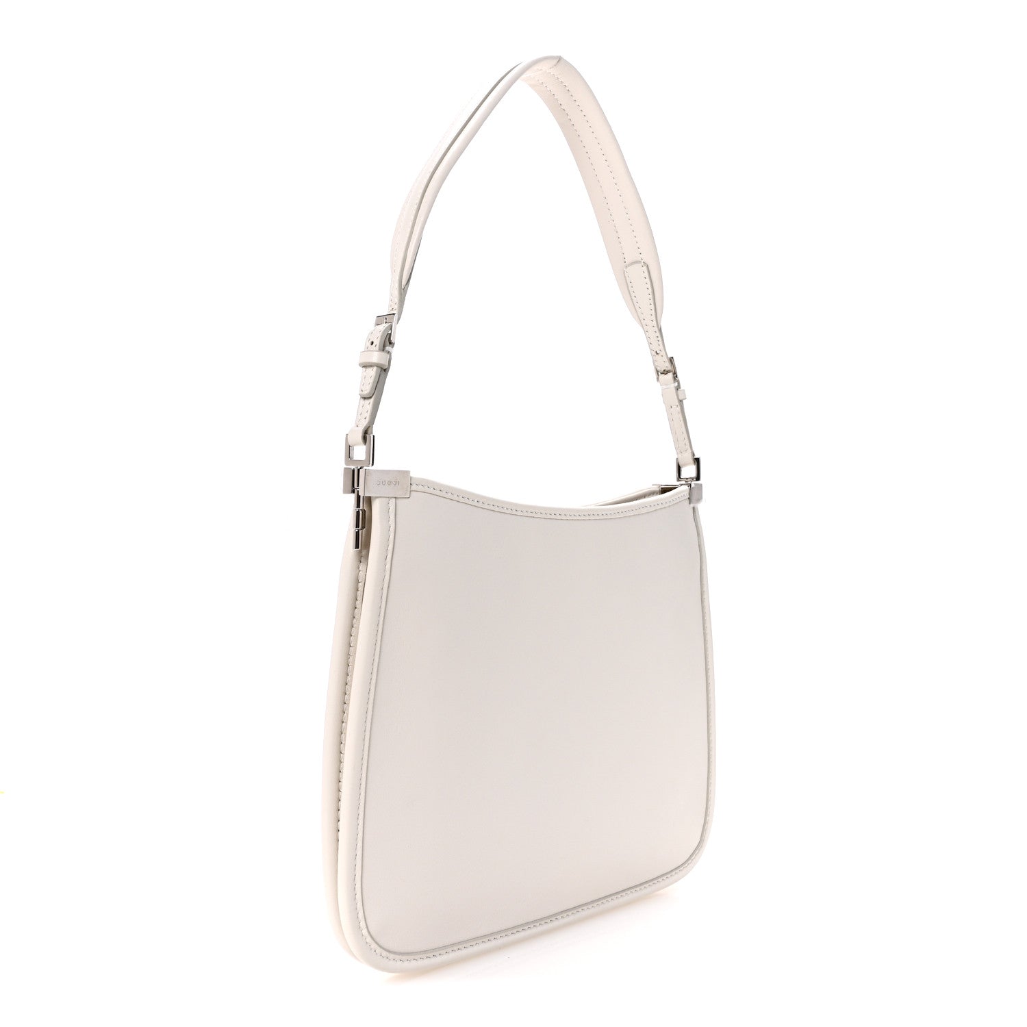 Calfskin Horsebit Slim Shoulder Bag White