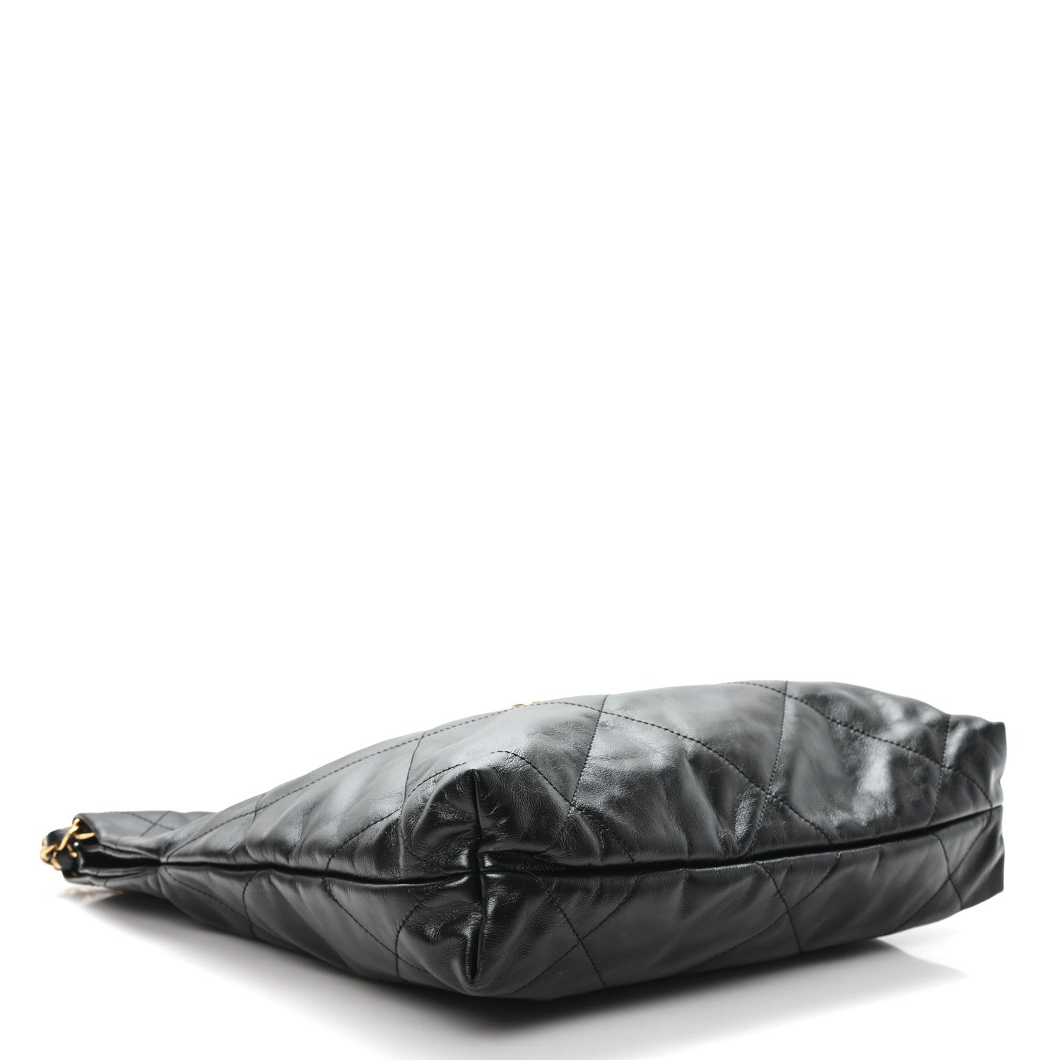 Shiny Calfskin Quilted Small Chanel 22 Black