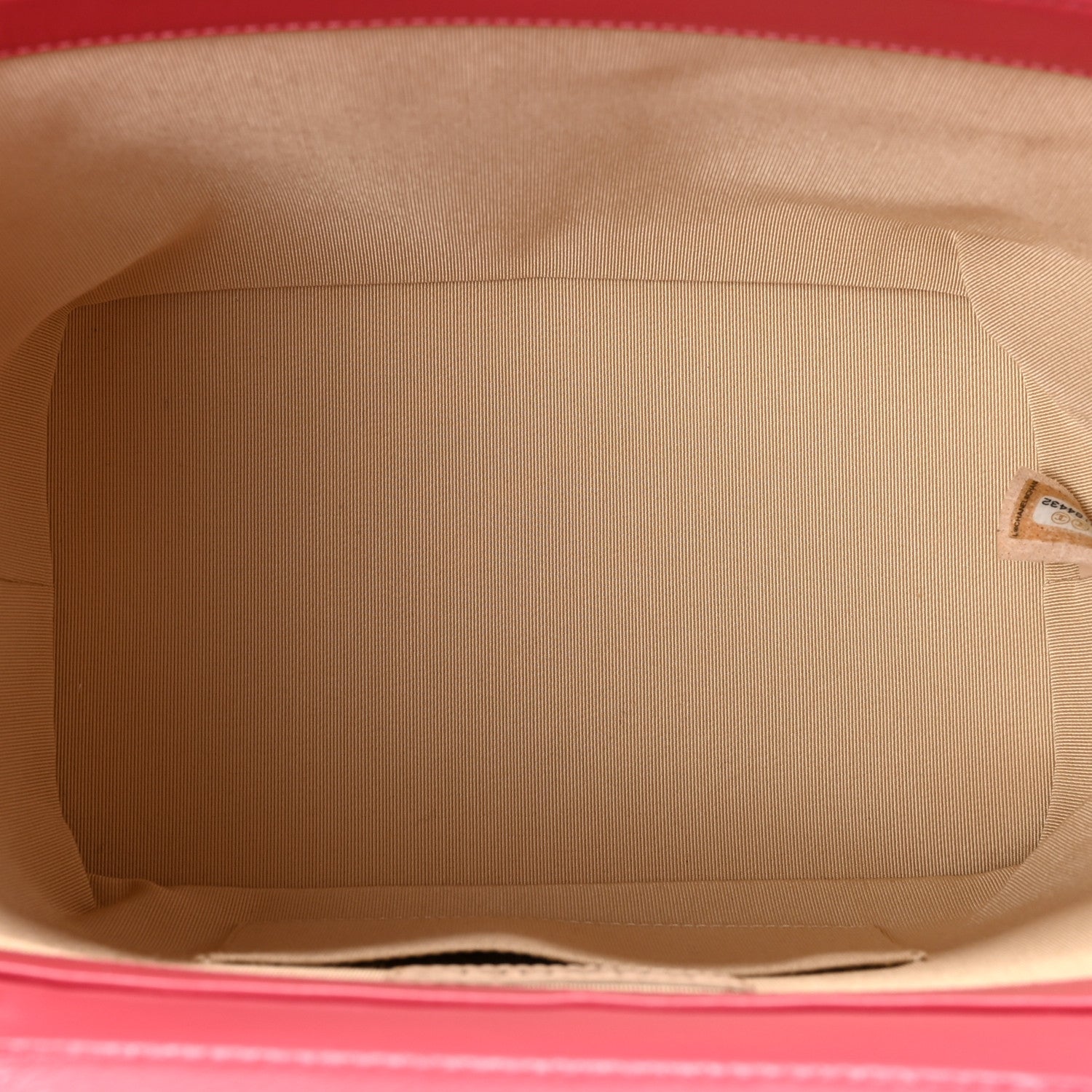 Glazed Calfskin Raffia Vanity Case Bag Pink