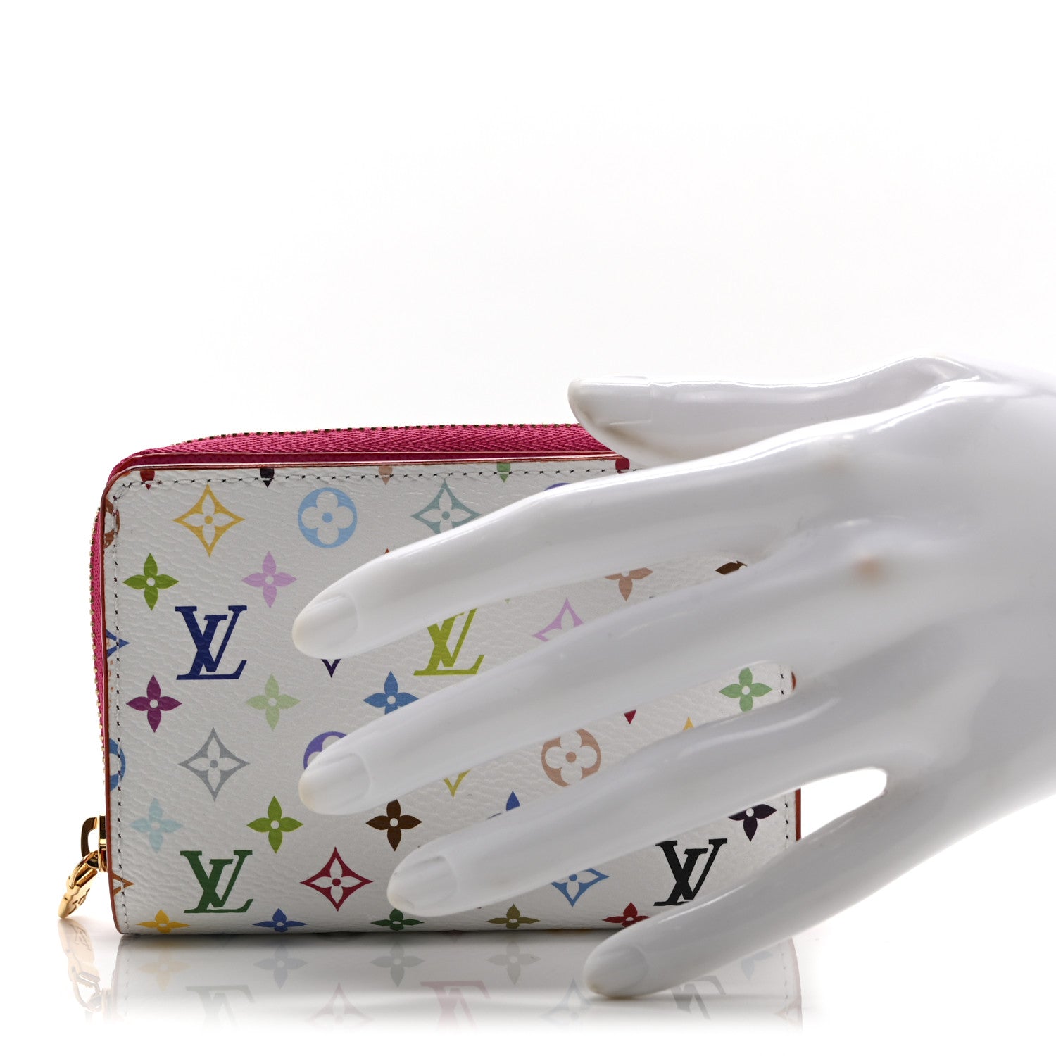 LV X TM Monogram Multicolor Portefeuille Lou Compact Wallet  White
