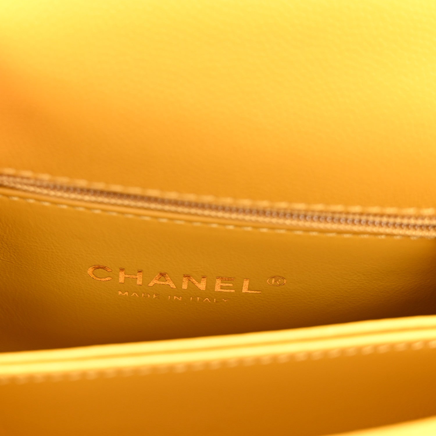 Caviar Quilted Extra Mini Coco Handle Flap Yellow