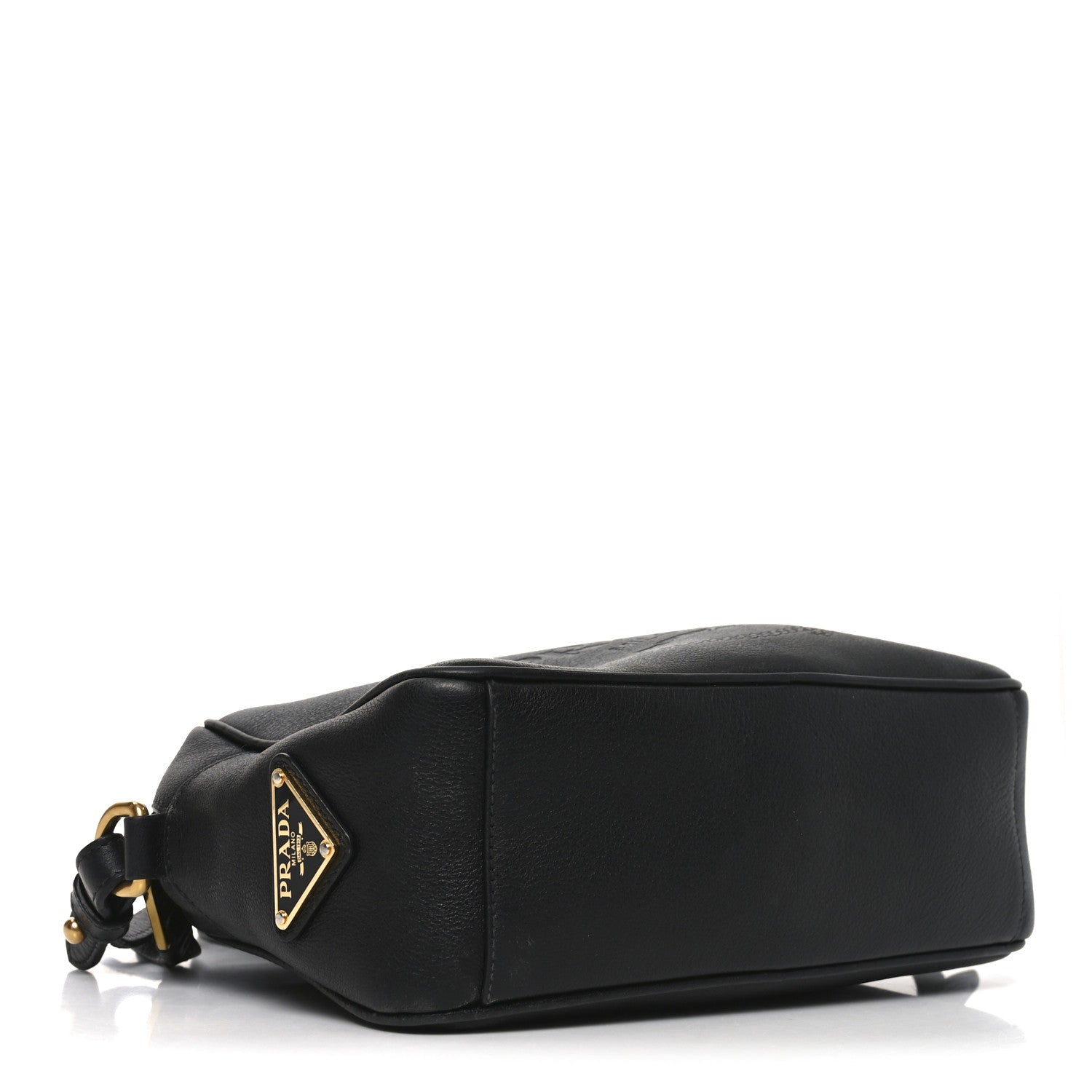 Glace Calfskin Embossed Logo Crossbody Black