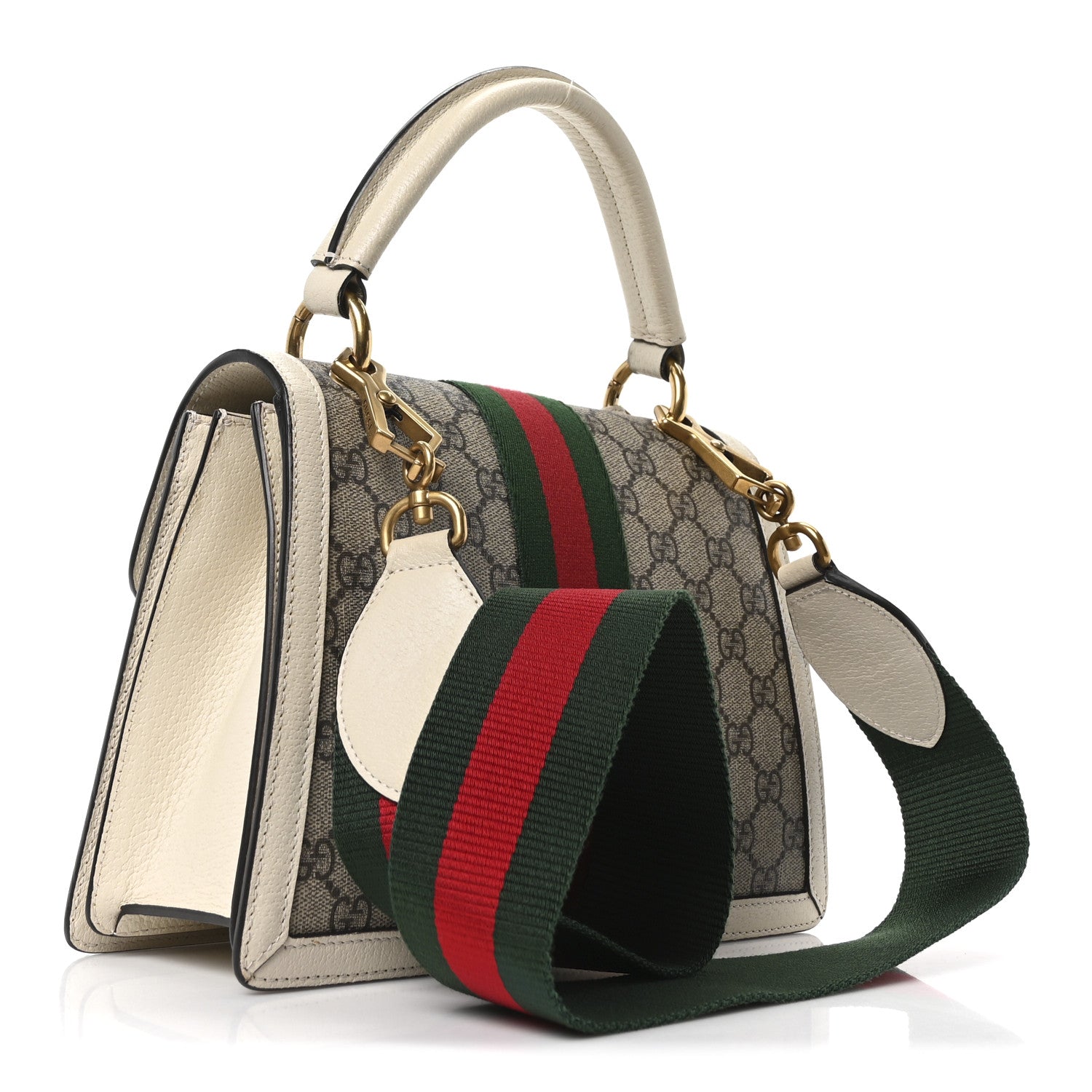 GG Supreme Monogram Small Queen Margaret Top Handle Bag White