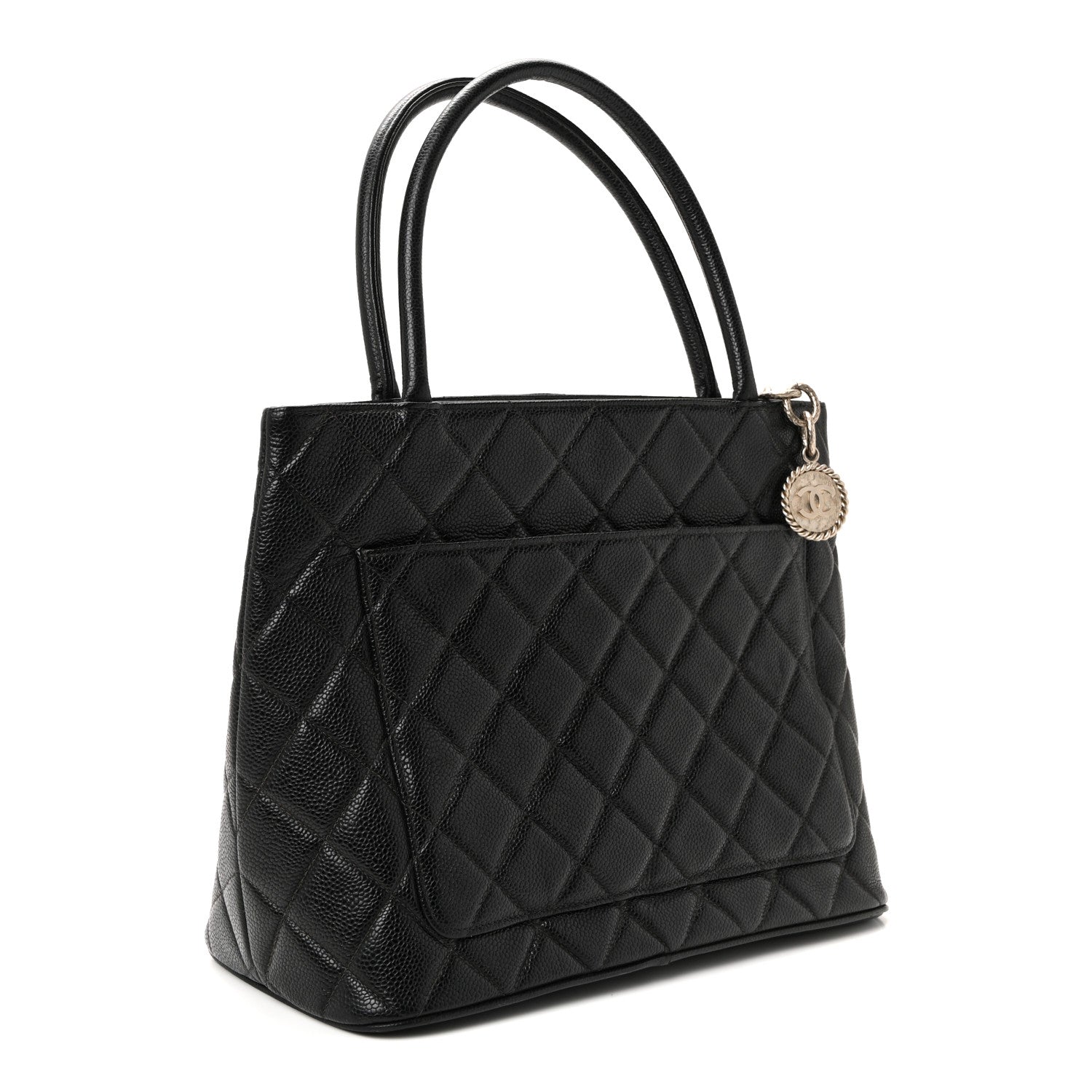 Caviar Quilted Medallion Tote Black